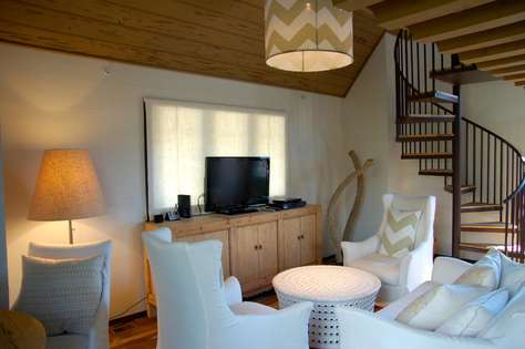 Beautiful and comfortable seating to relax after a day at the beach!