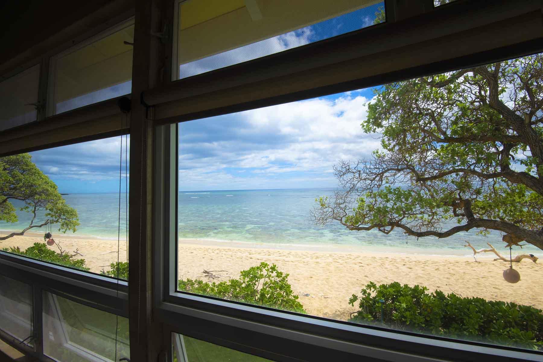 Inside or outside your are on the beachfront.