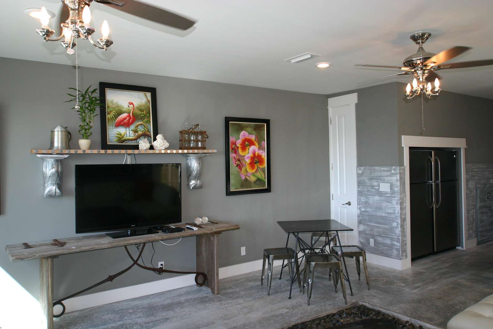 Downstairs family room -card table with 4 chairs