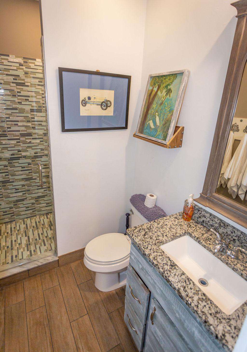 bathroom # 1 has shower