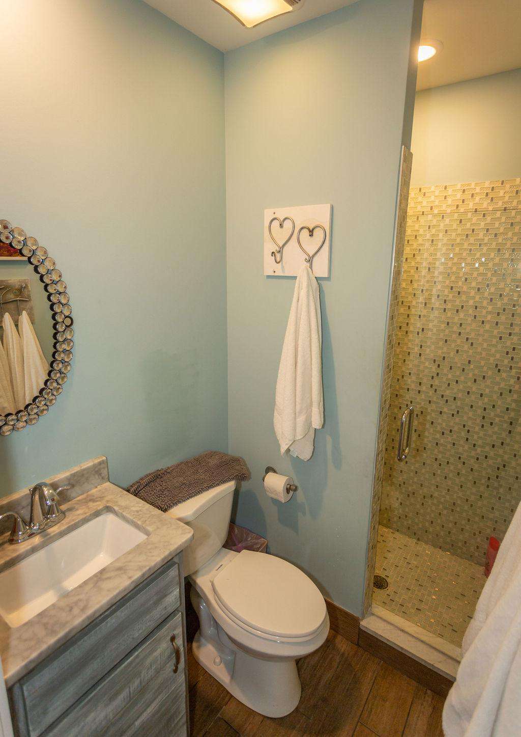 Bathroom # 2 has shower