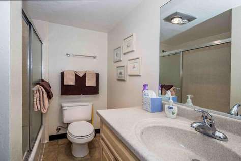Your full bathroom has a shower/tub.