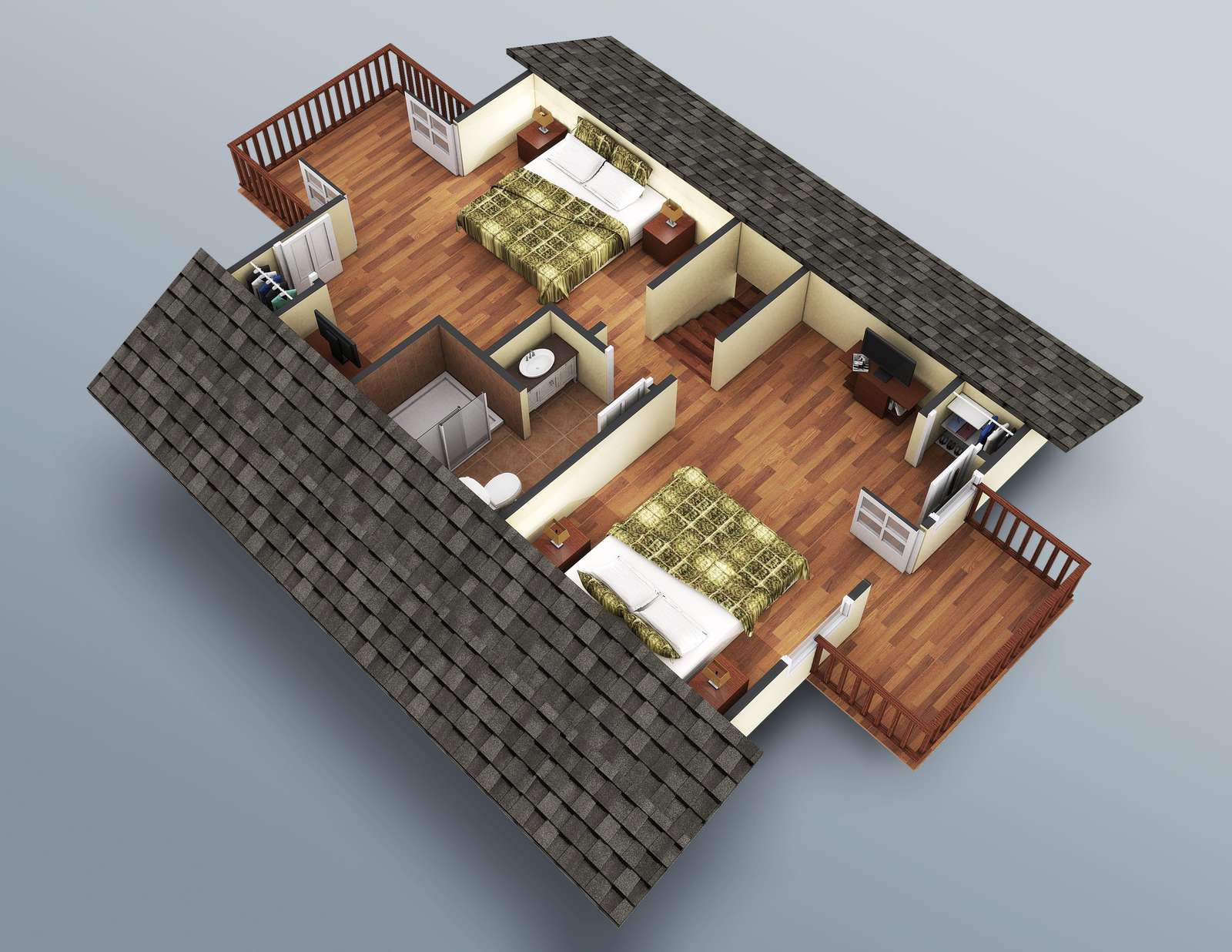 The Upstairs rendering.