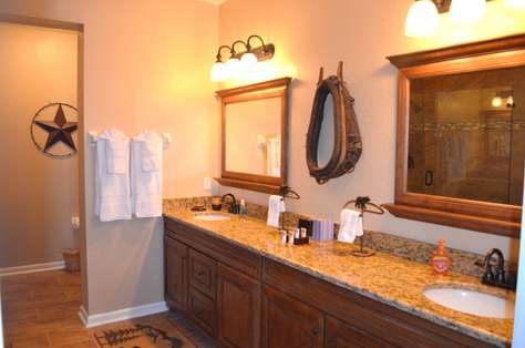 Master bathroom double sinks