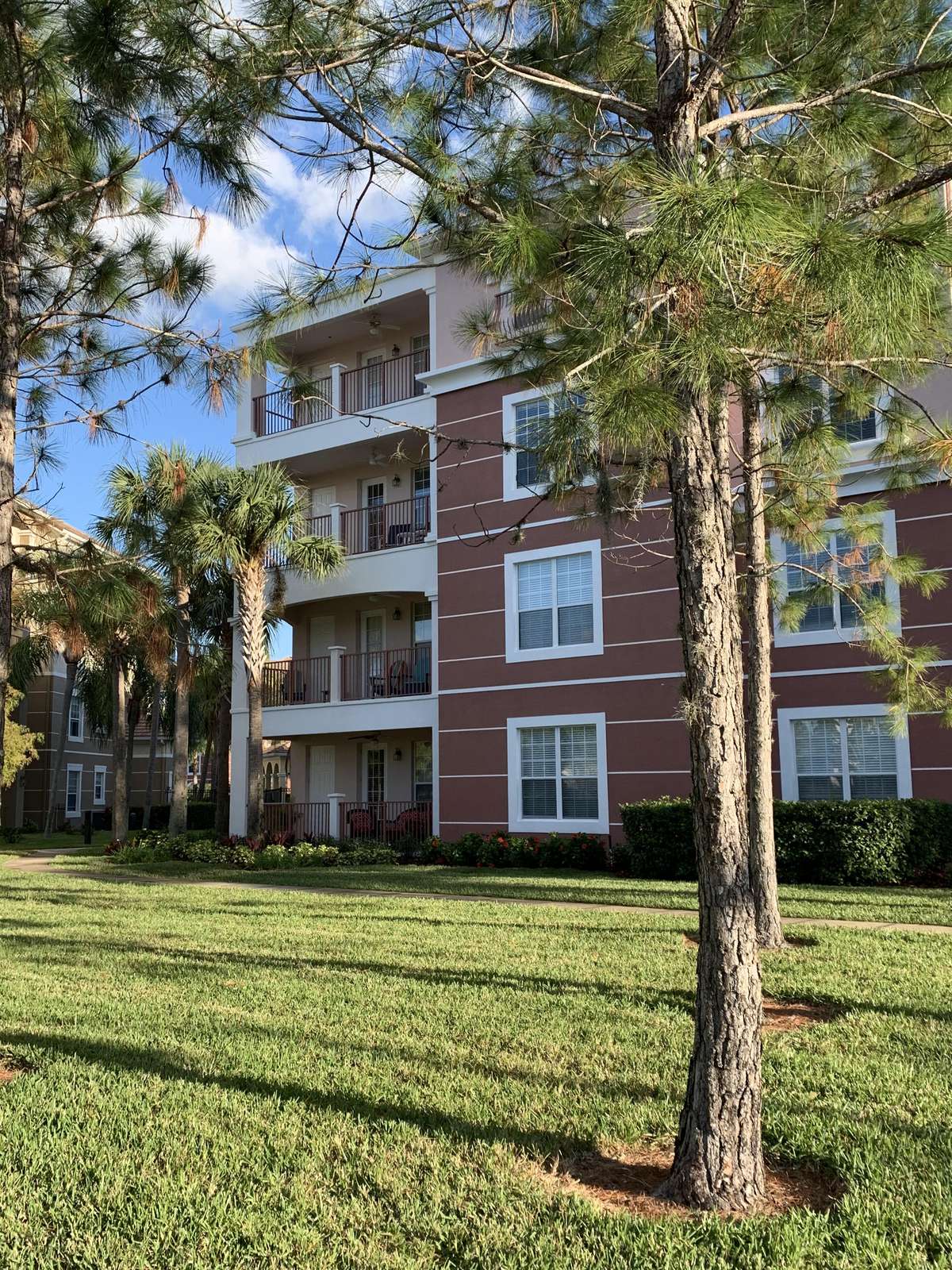 Lovely landscaped area in front of balcony. Unit on the second floor