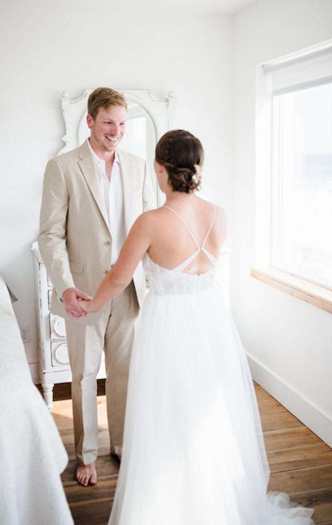 Beautiful couple celebrating their wedding