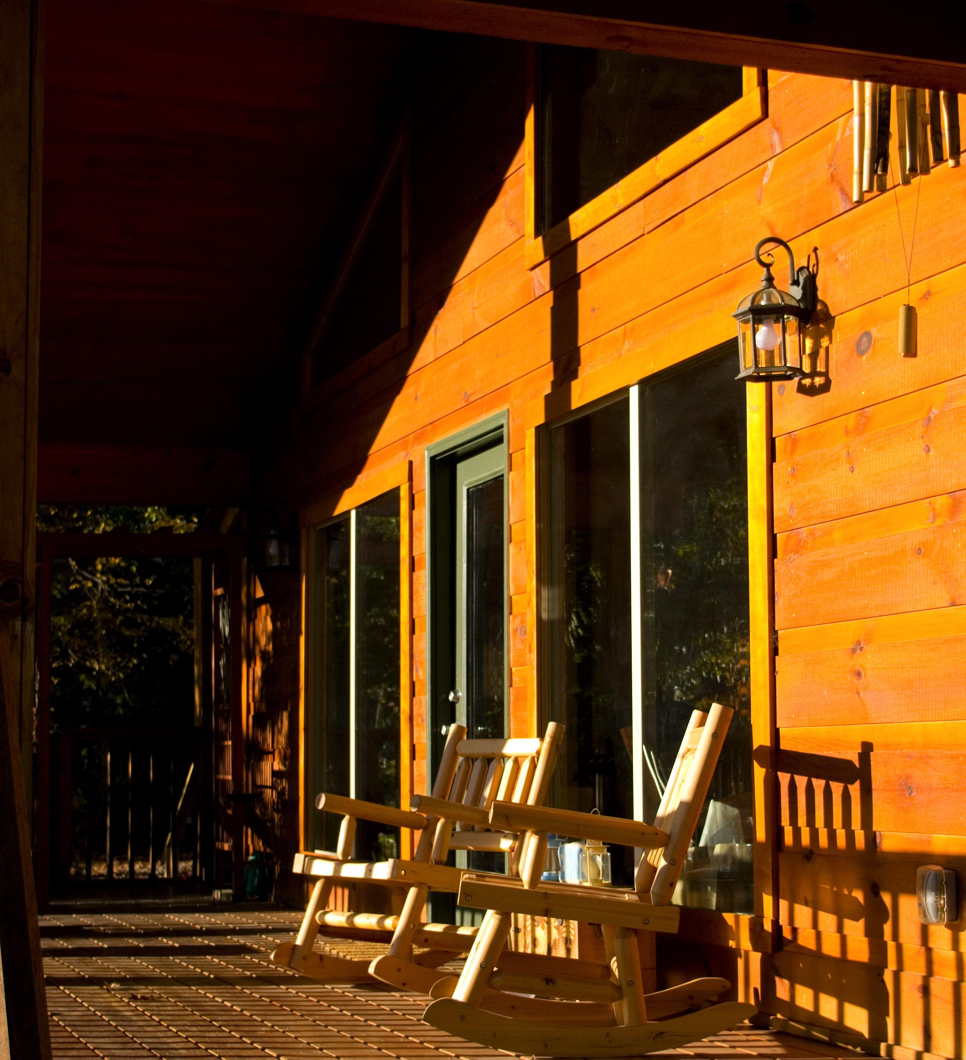 Covered Deck overlooking the Mountain Views (Photo taken by a Guest 2015)
