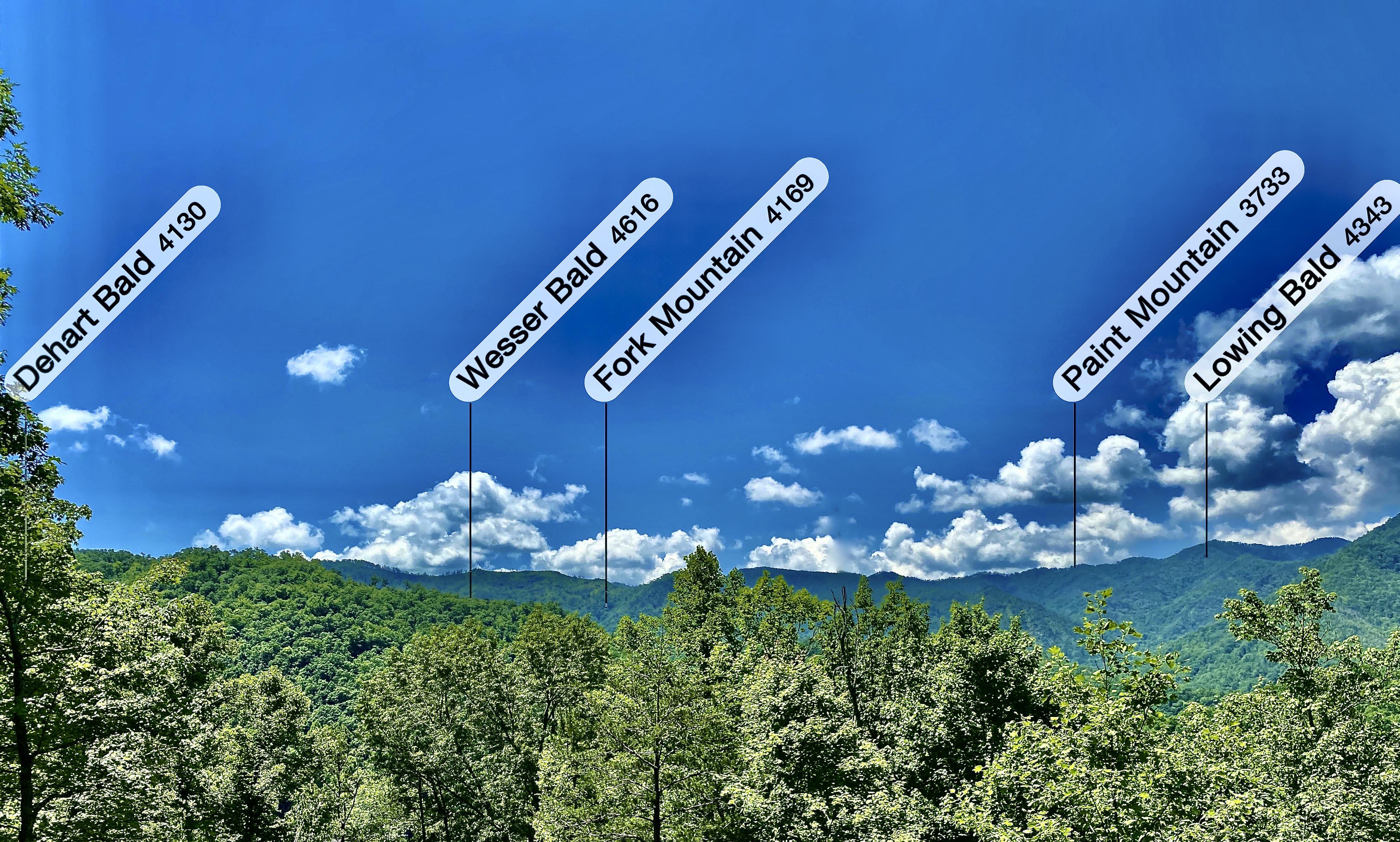 Looking out over the Nantahala National Forest! (If you bring Binoculars, you will see the Wesser Bald Fire Tower). You can hike to the Fire Tower - along a portion of the A.T.