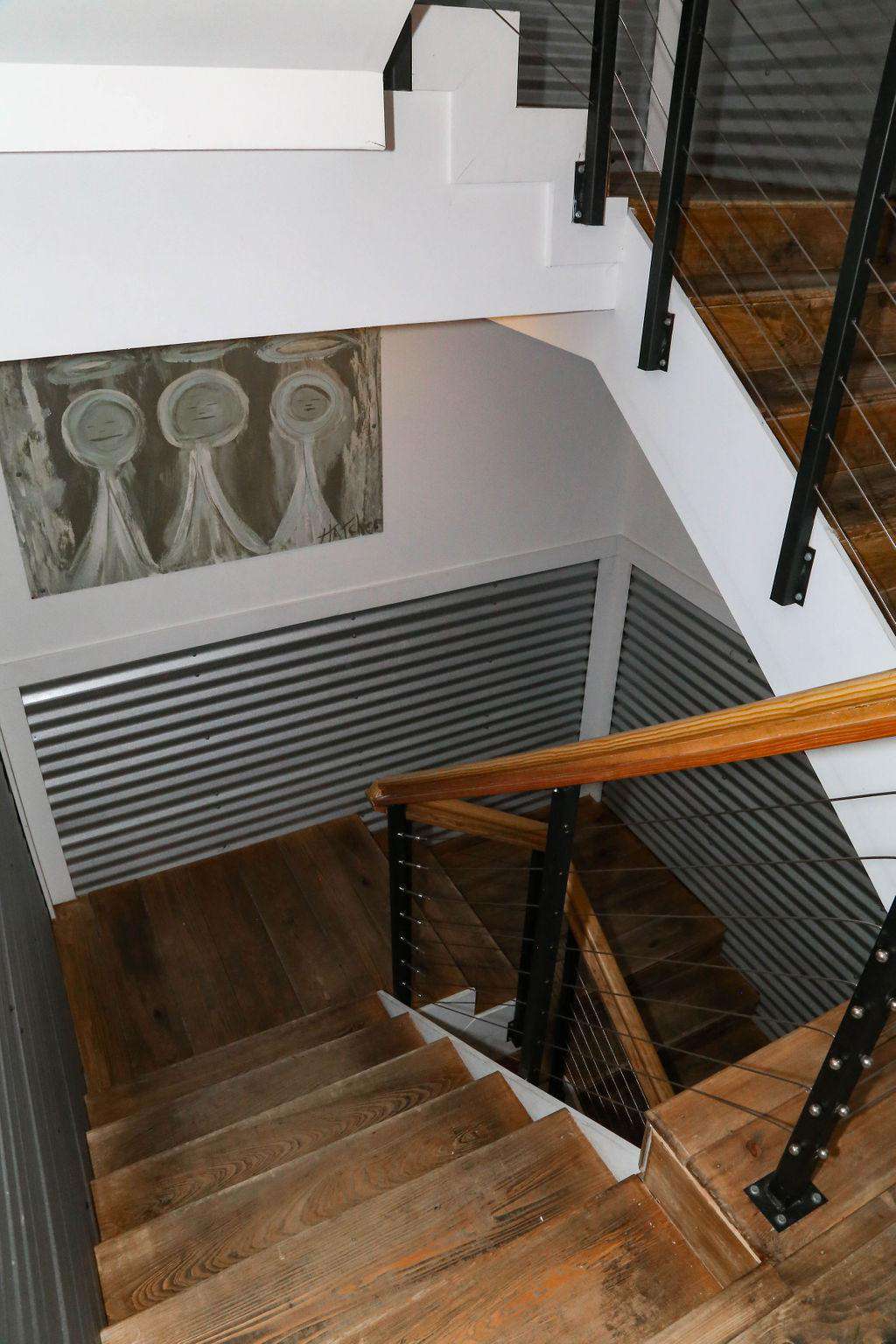 stairwell with custom art