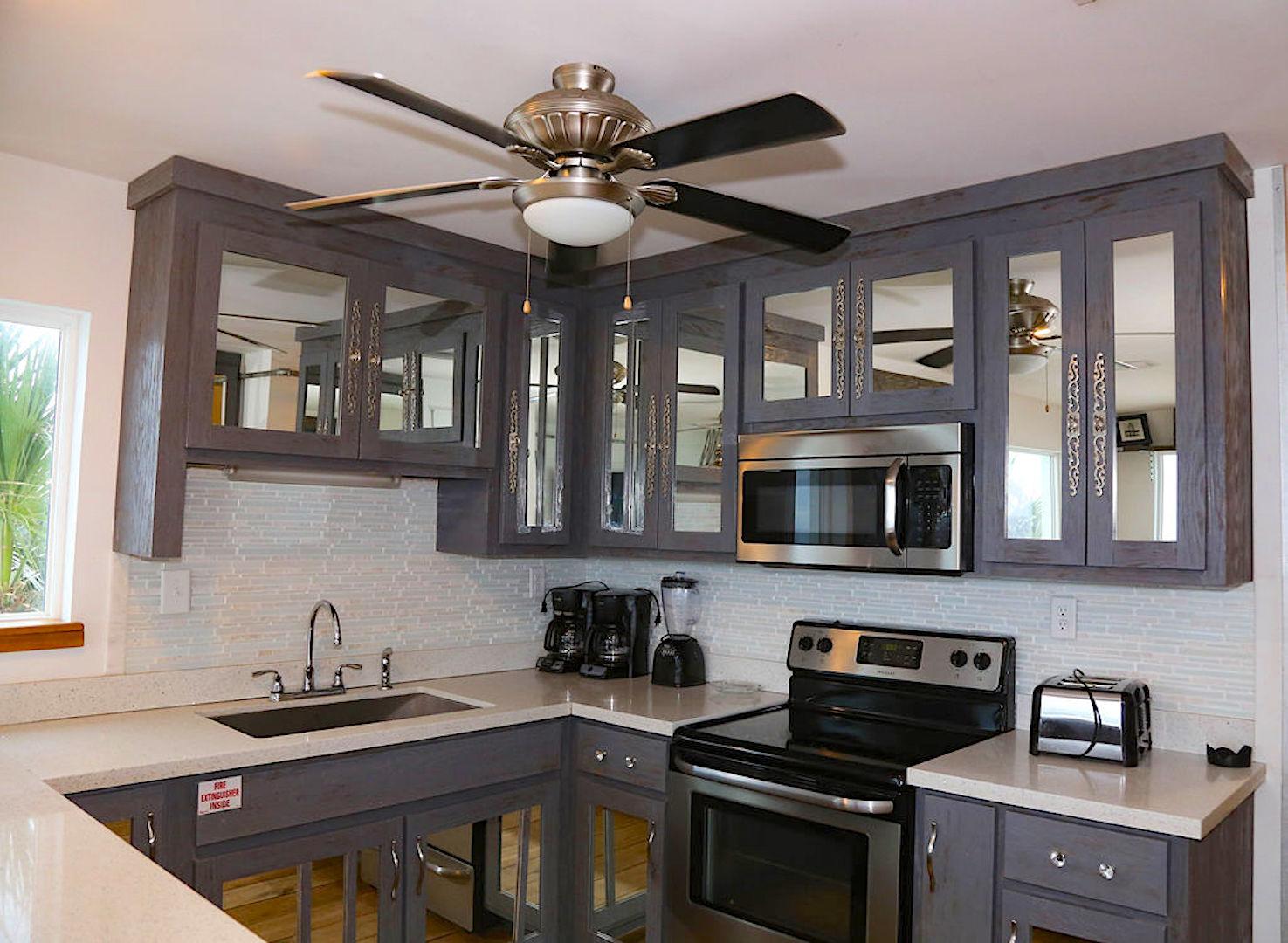 kitchen with 2 refrigerators