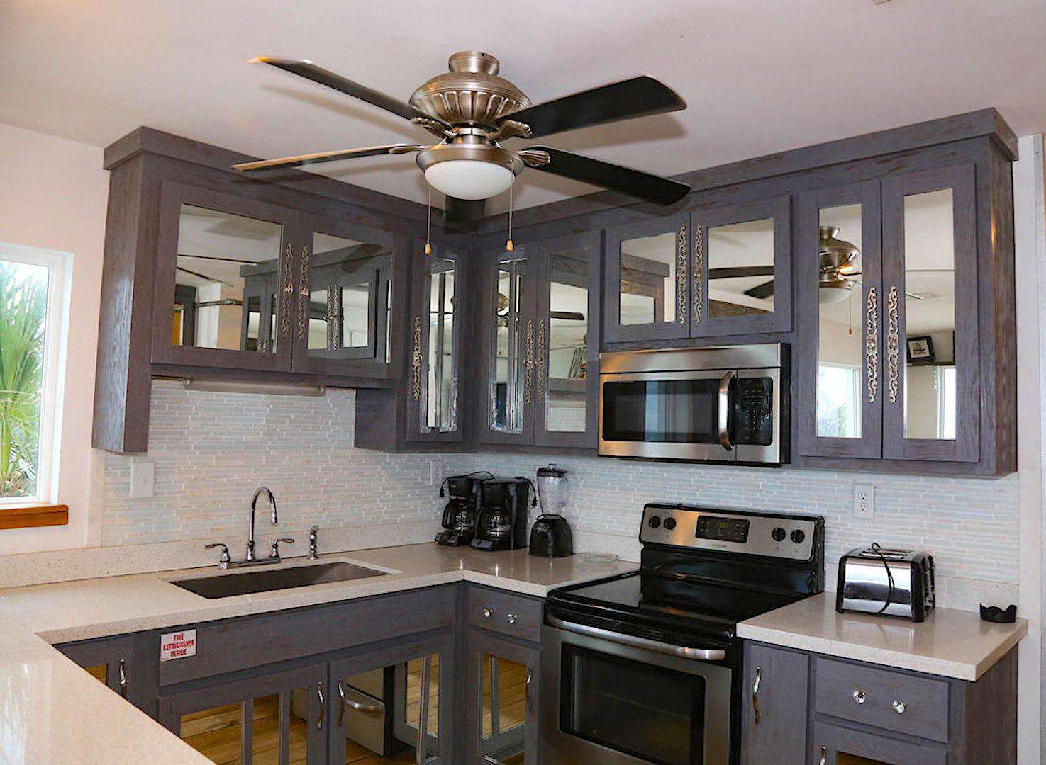 kitchen with 2 refrigerators