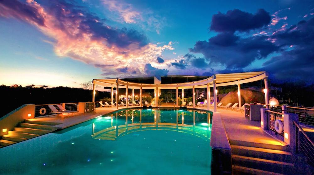 Peninsula pool at night