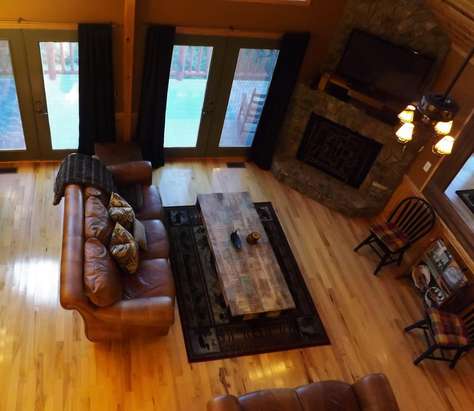 Looking from loft to the first (main level) Livingroom