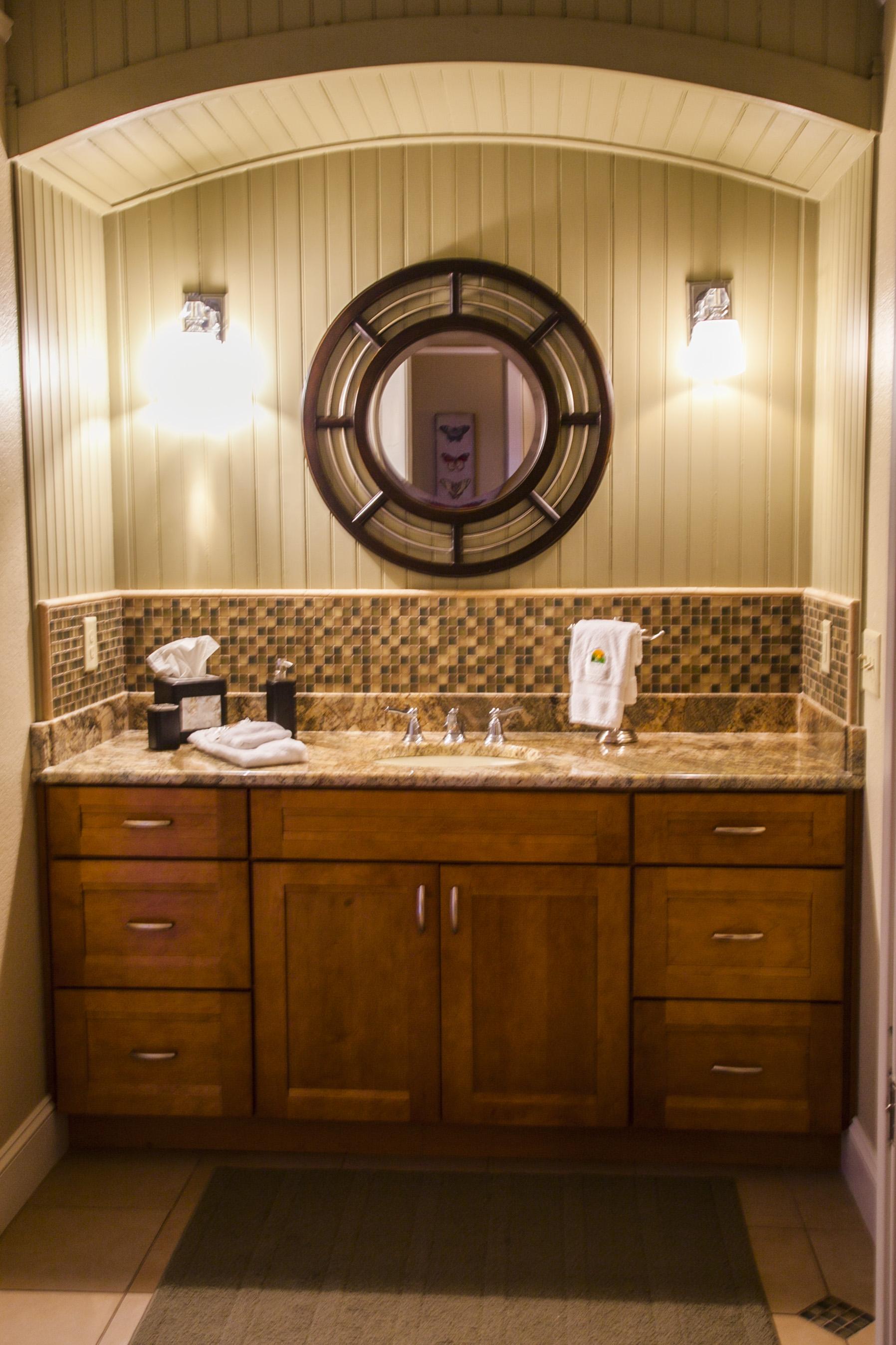 Master Bathroom offers a large Shower with a River Rock floor.