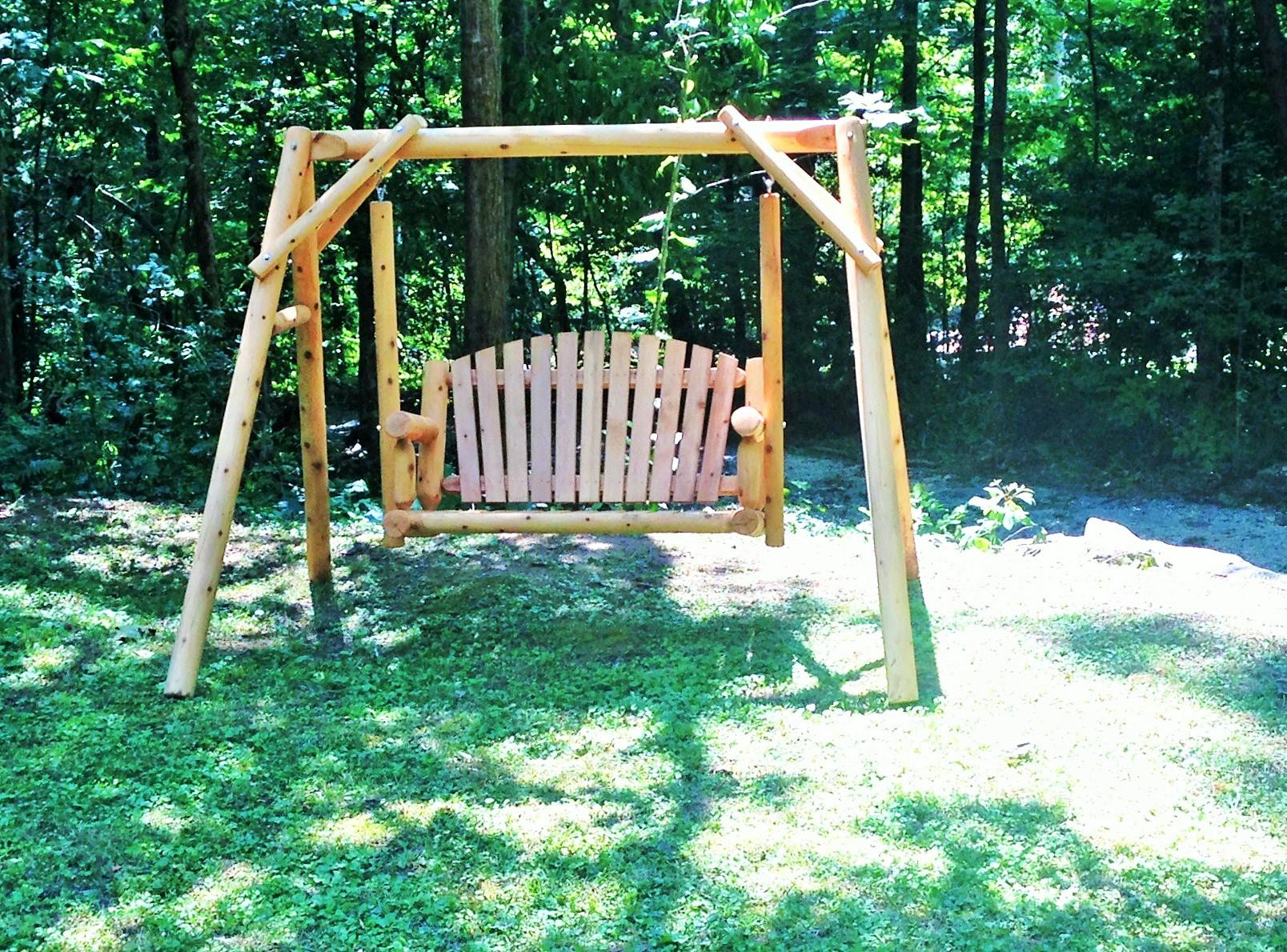 Front Yard with Log Set to relax and enjoy the Creek and Breeze
