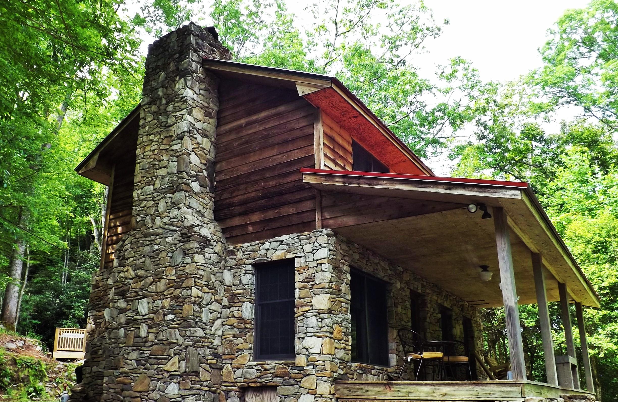 Cabin is nestled into 25 Private Acres