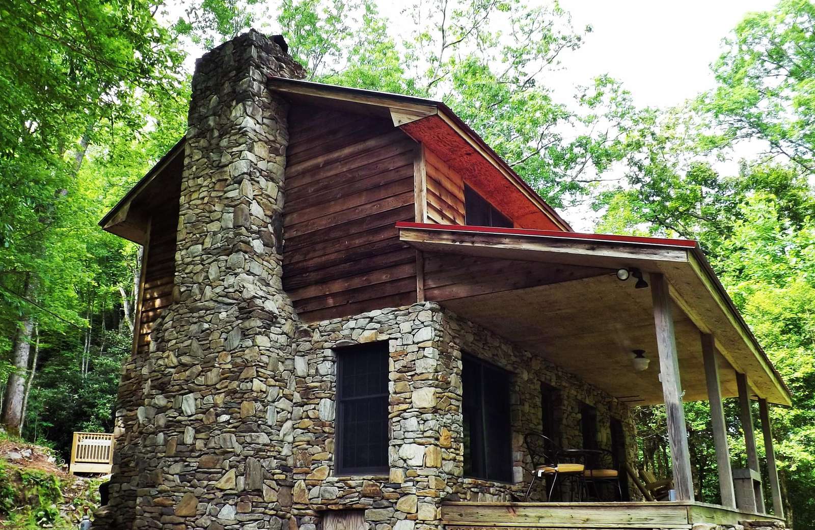 Cabin is nestled into 25 Private Acres