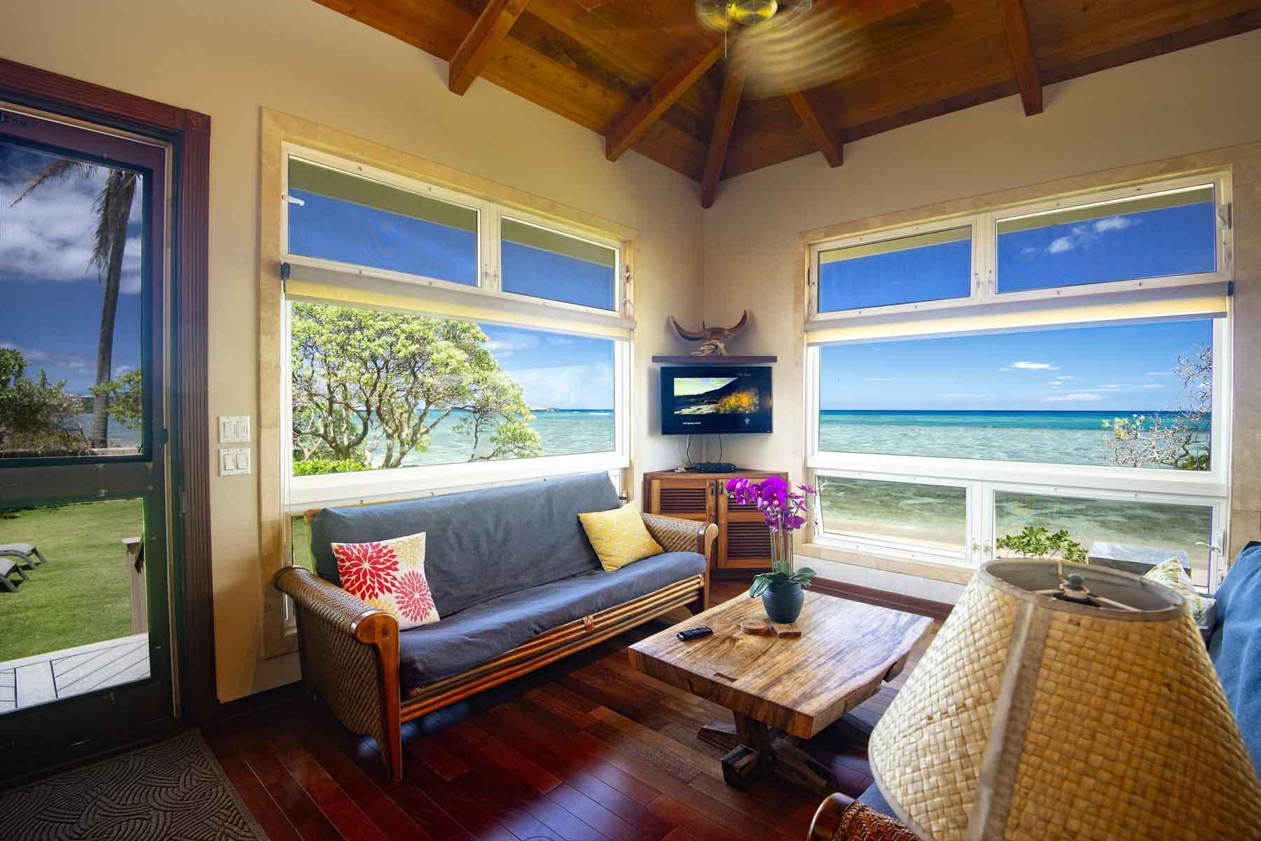 Directly on the beachfront home.