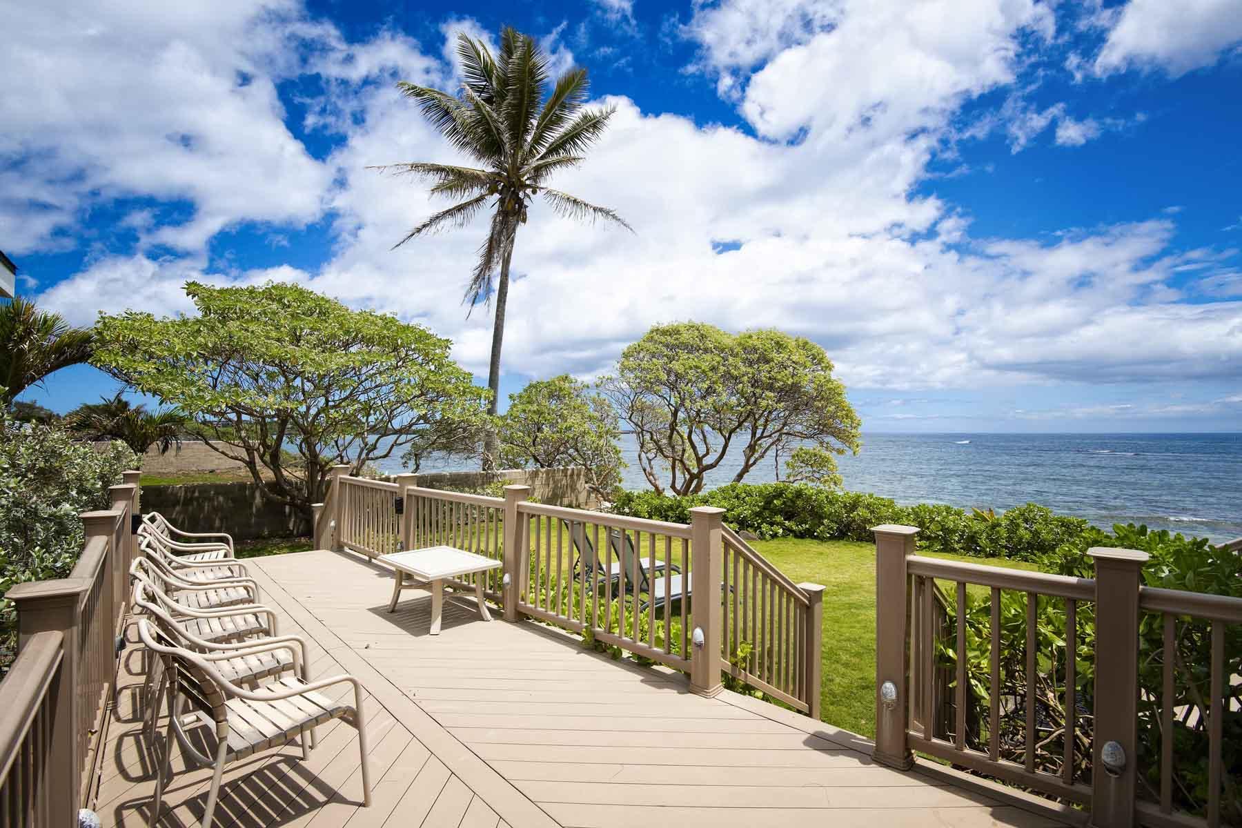 Private deck next to beach.
