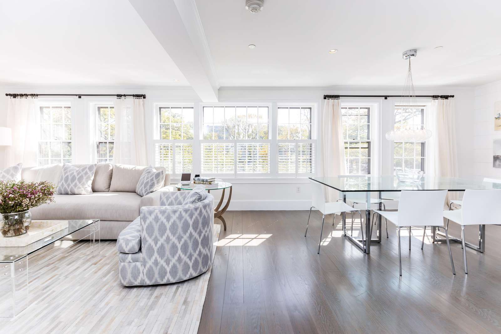 Dining room and living room in 2 bedroom apartment on the 2nd floor