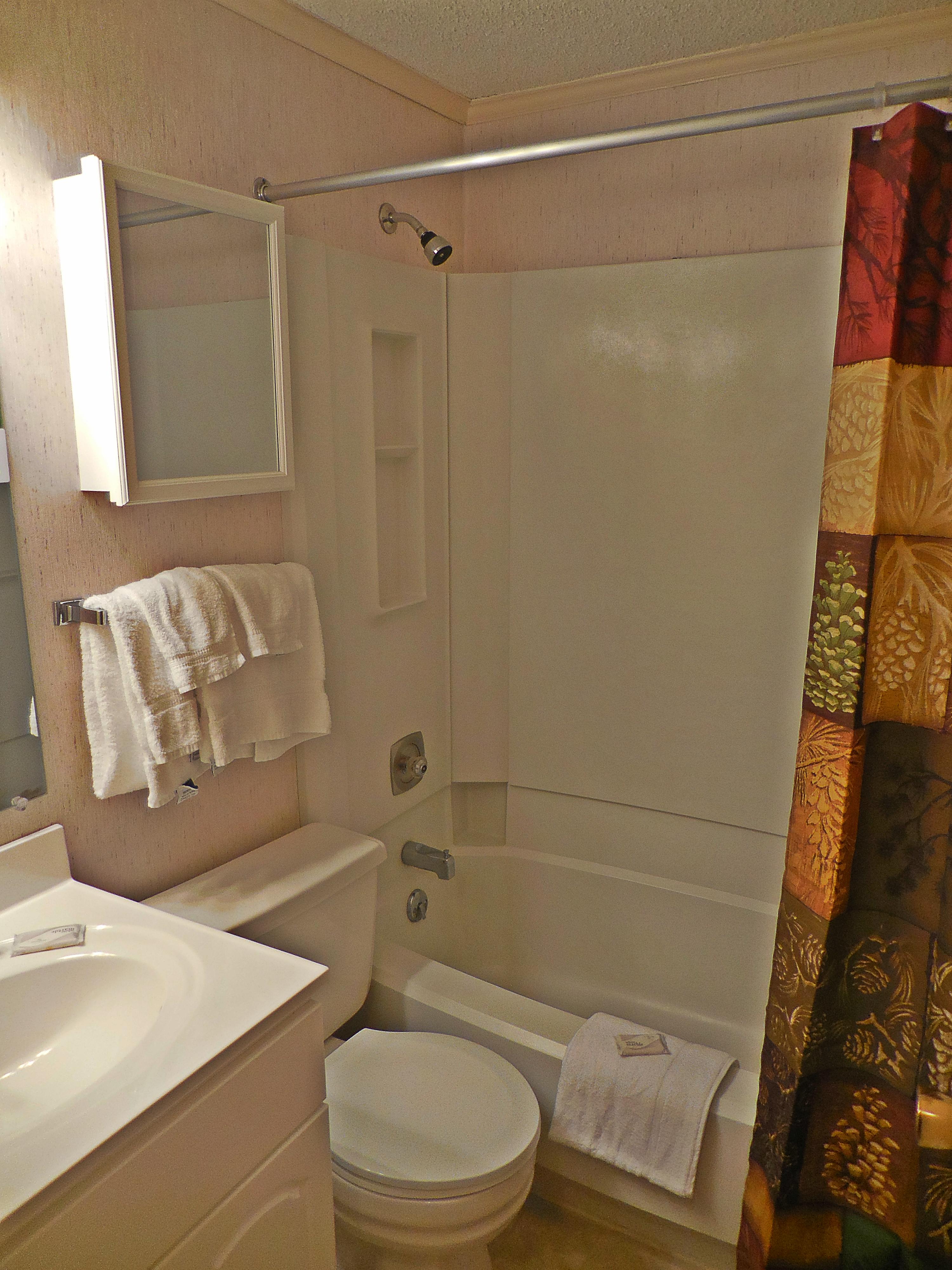 Full bathroom with tub and shower - CLEAN!