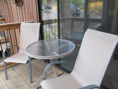 Your private deck with seating.
