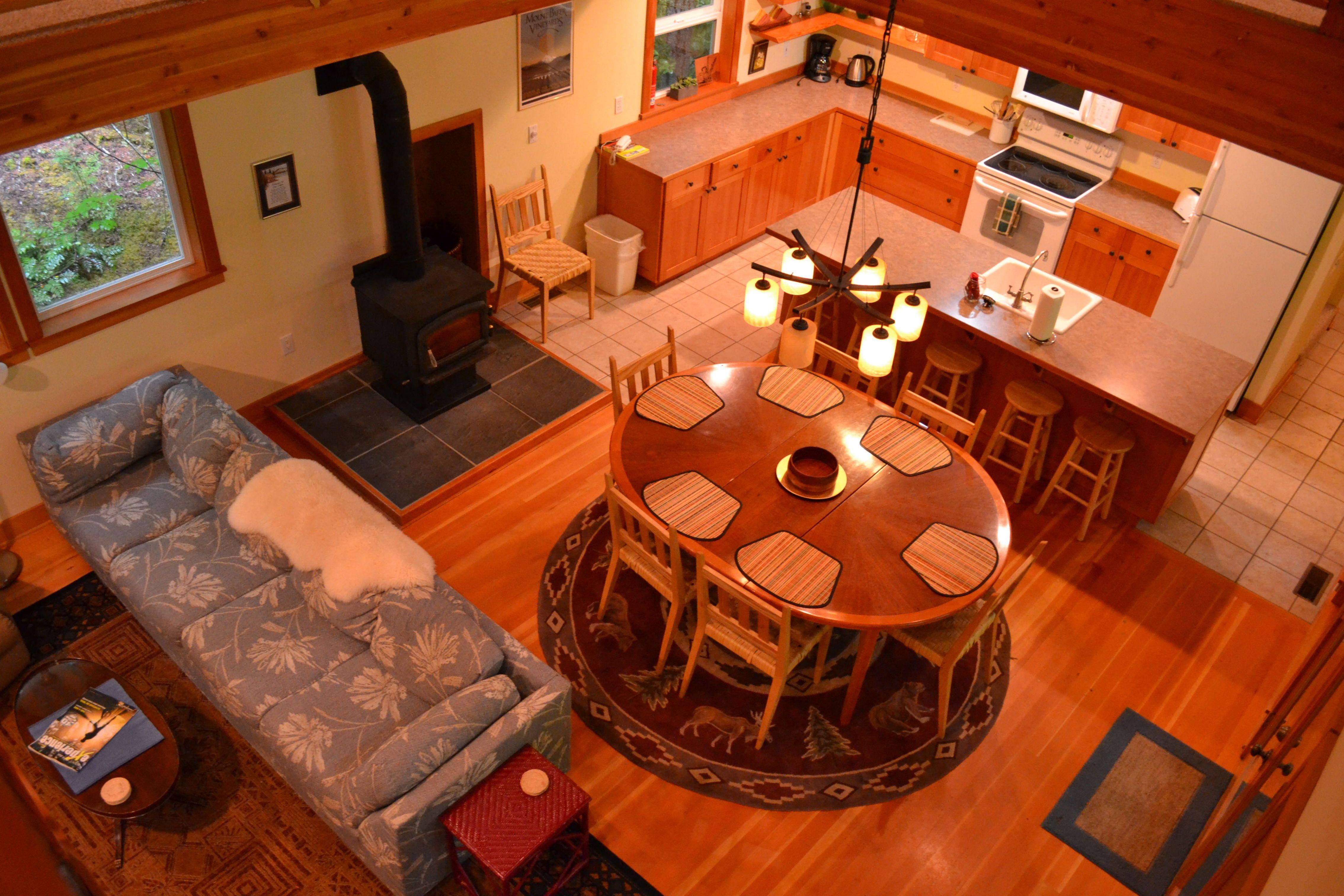 Loft View Living, Dining and Kitchen