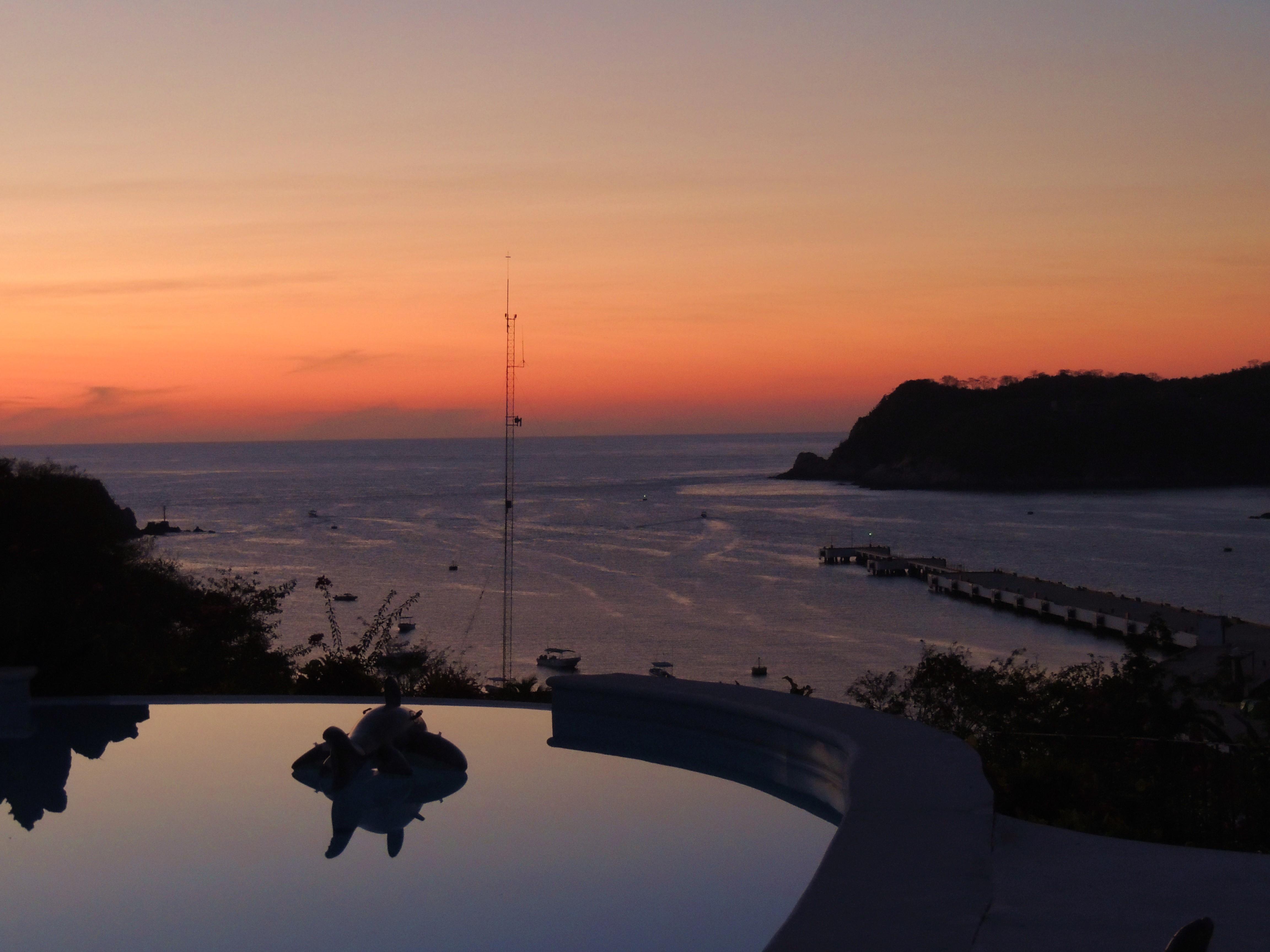Poolside at dusk