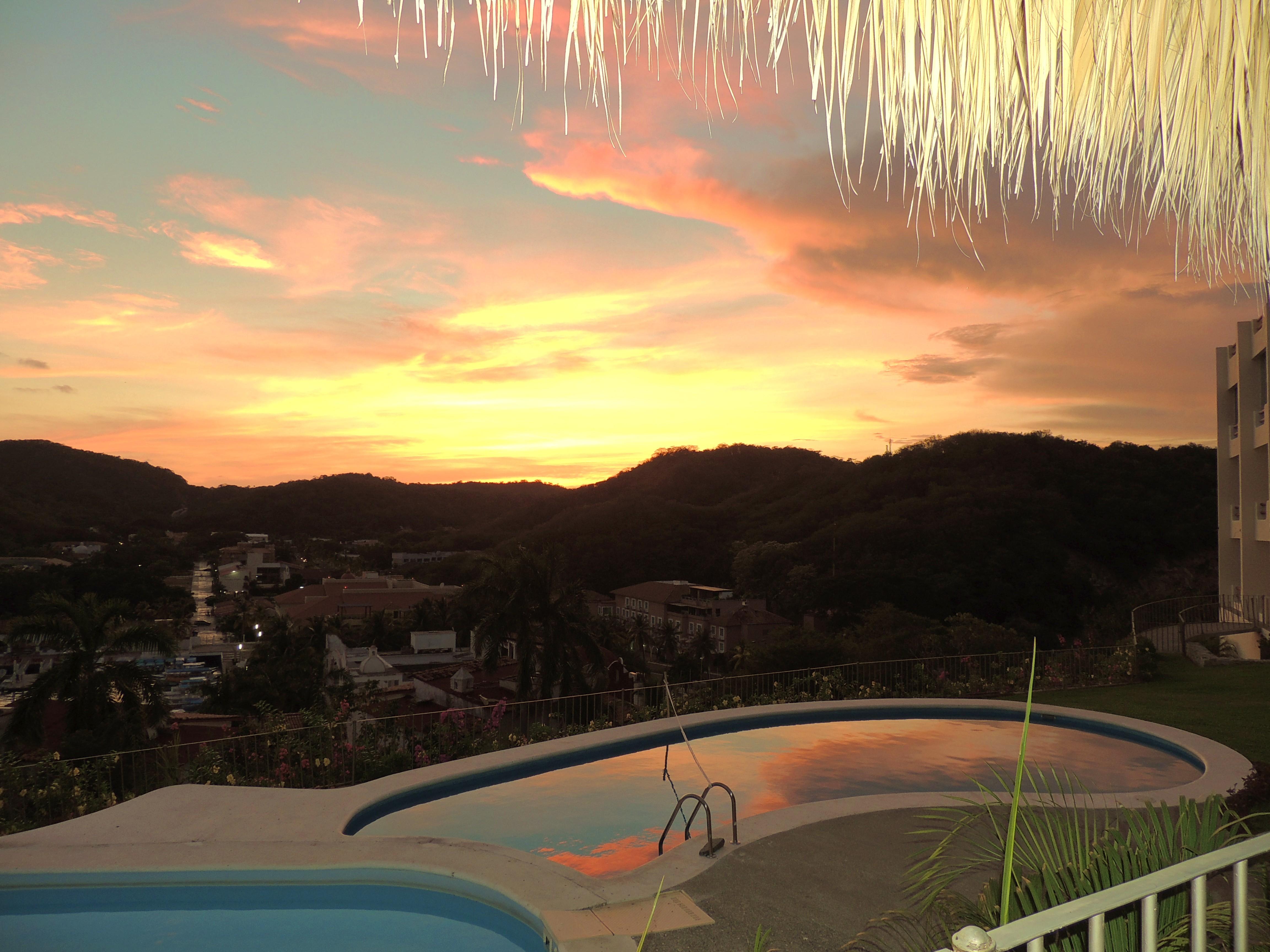 Enjoy another beautiful sunset under the shared shaded palapa area