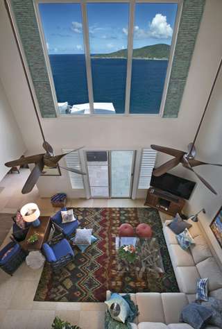 Living Room pictured from upstairs entry