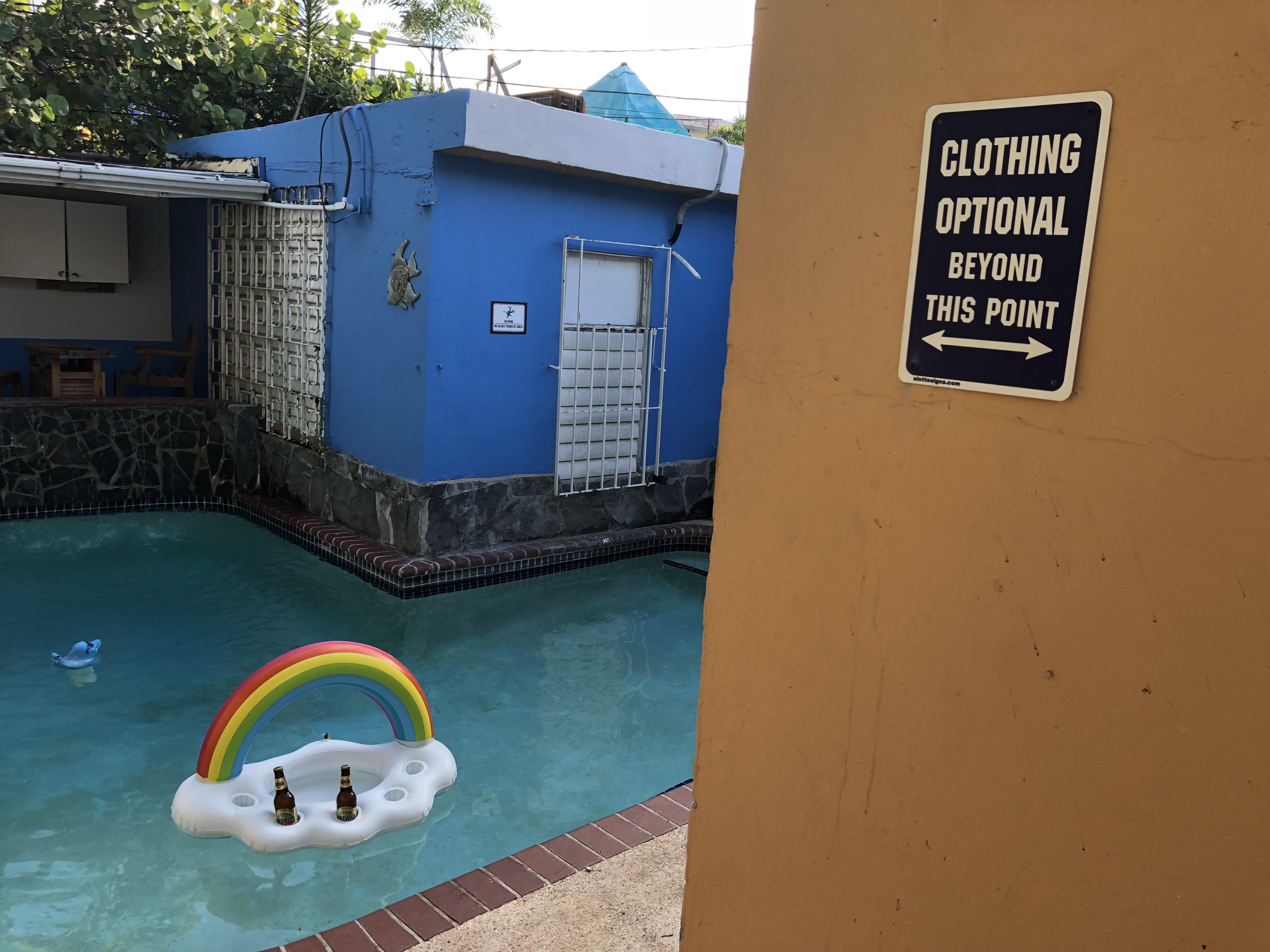 Clothing optional pool in San Juan, PR