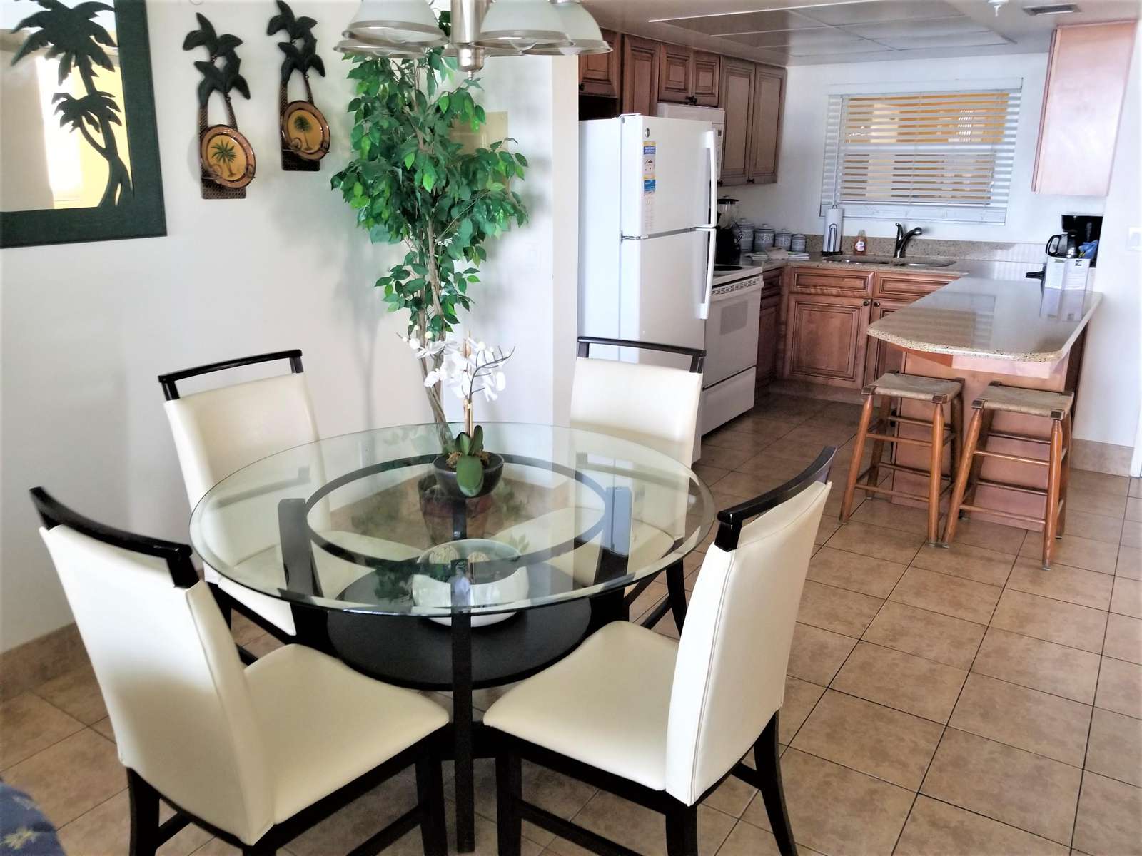 View from living room toward kitchen
