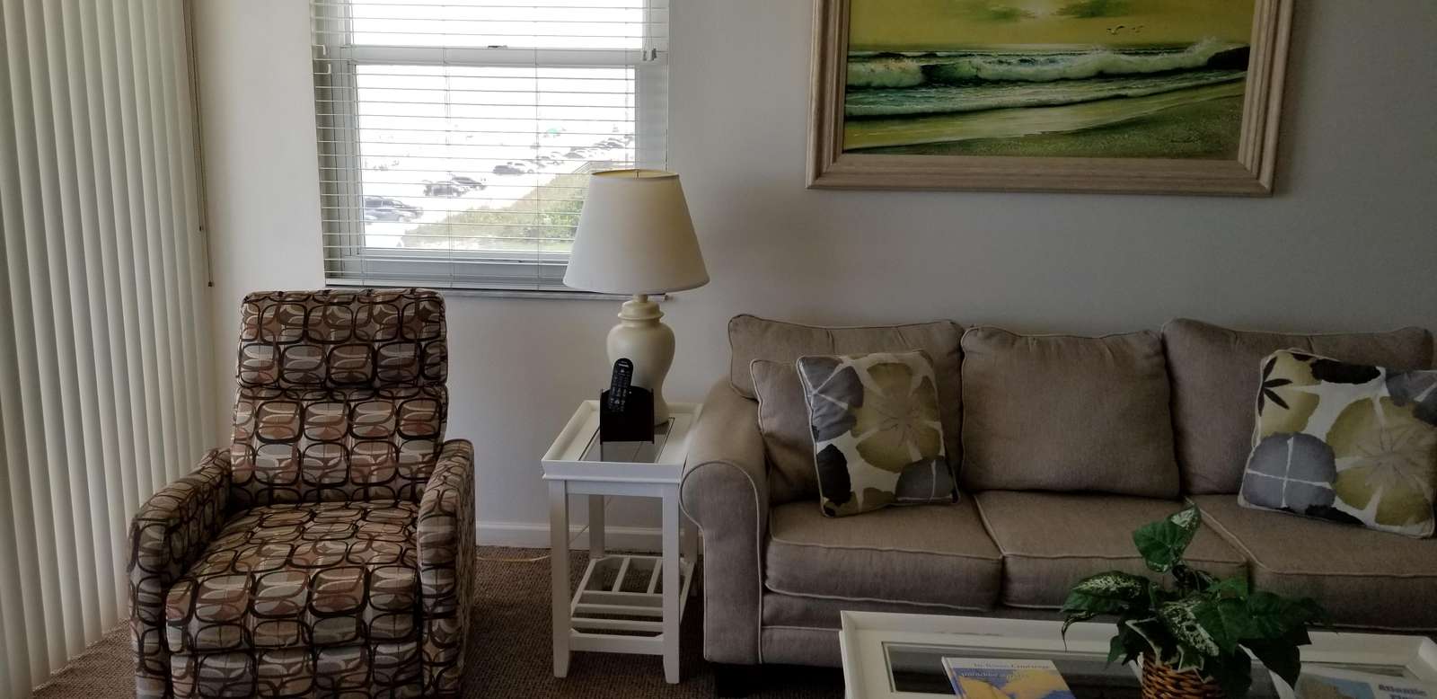 One recliner in living room