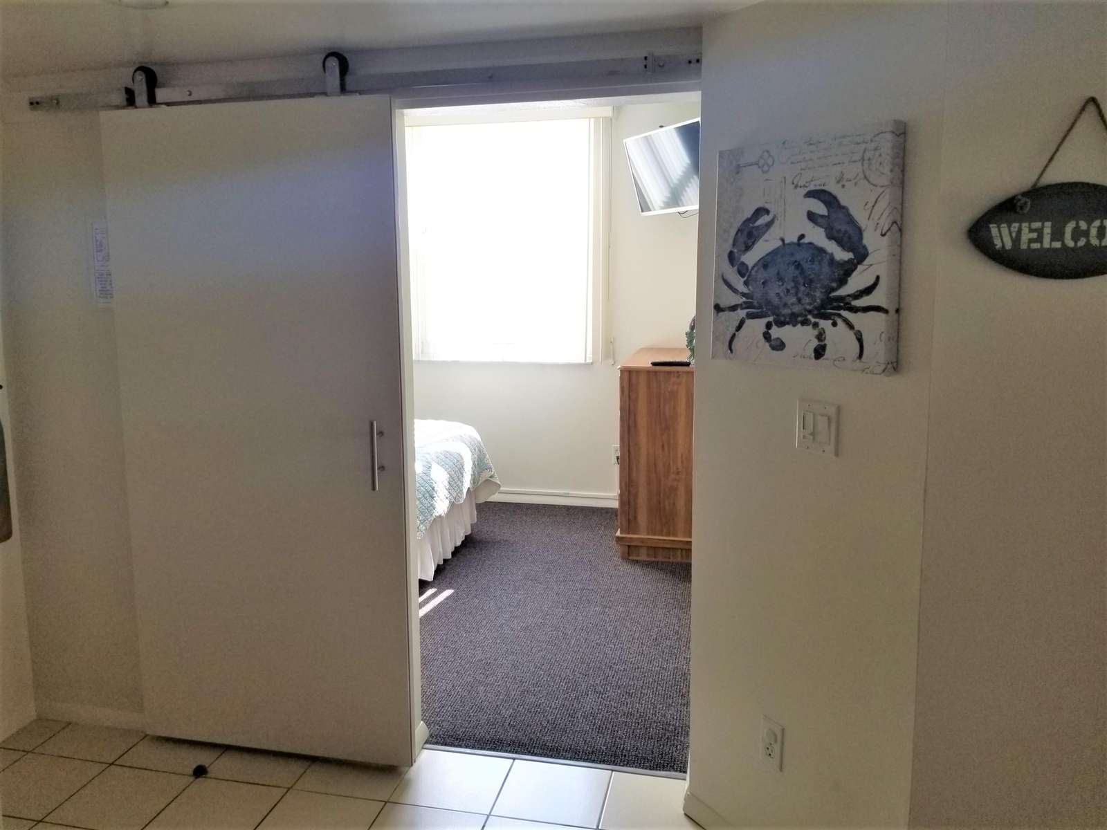 Privacy door guest bedroom