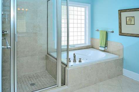 Master Bath Shower and Whirlpool Tub