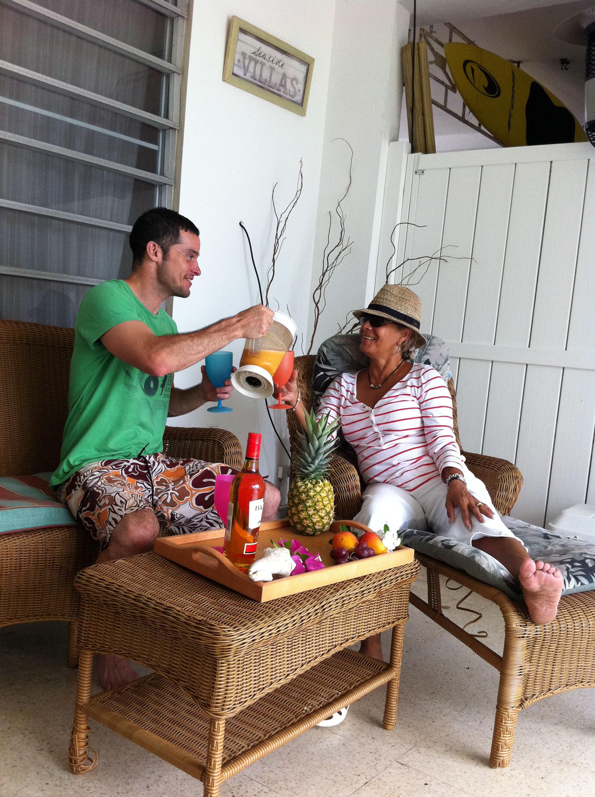 mojitos and piña coladas on your private patio