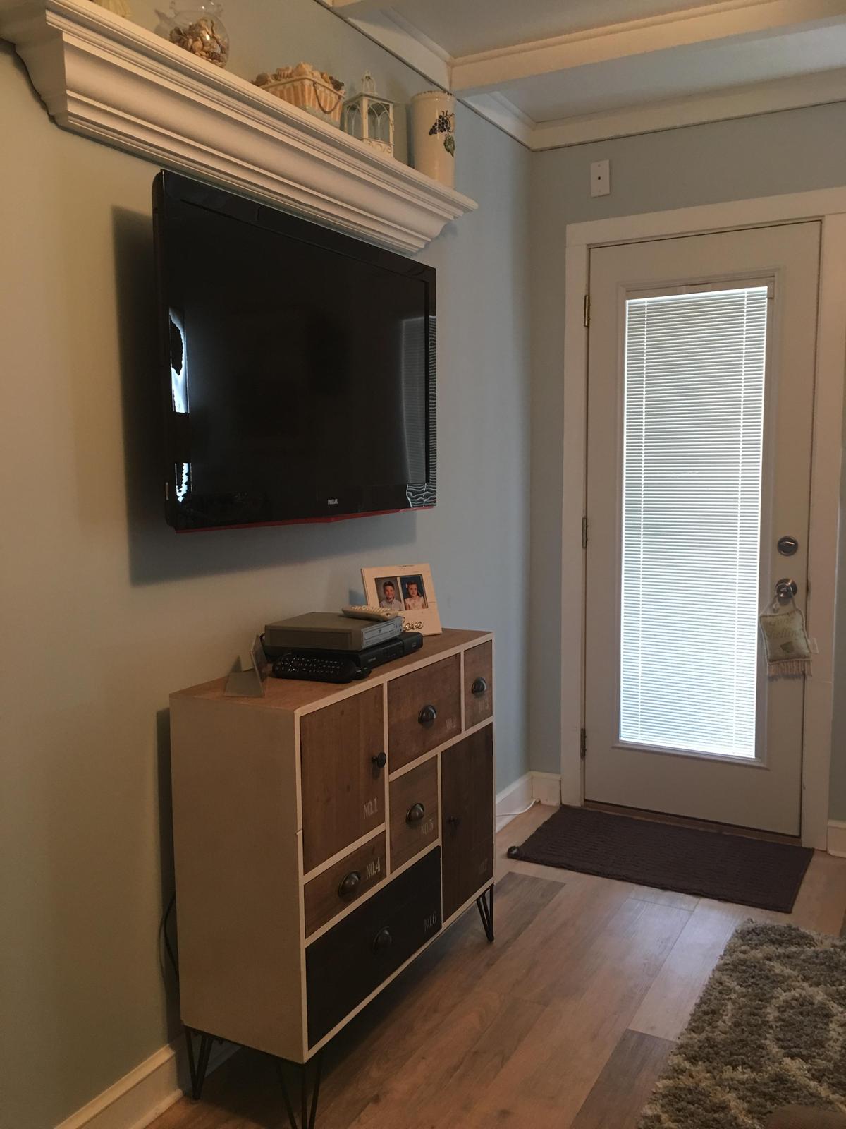 New flatscreen and entertainment area