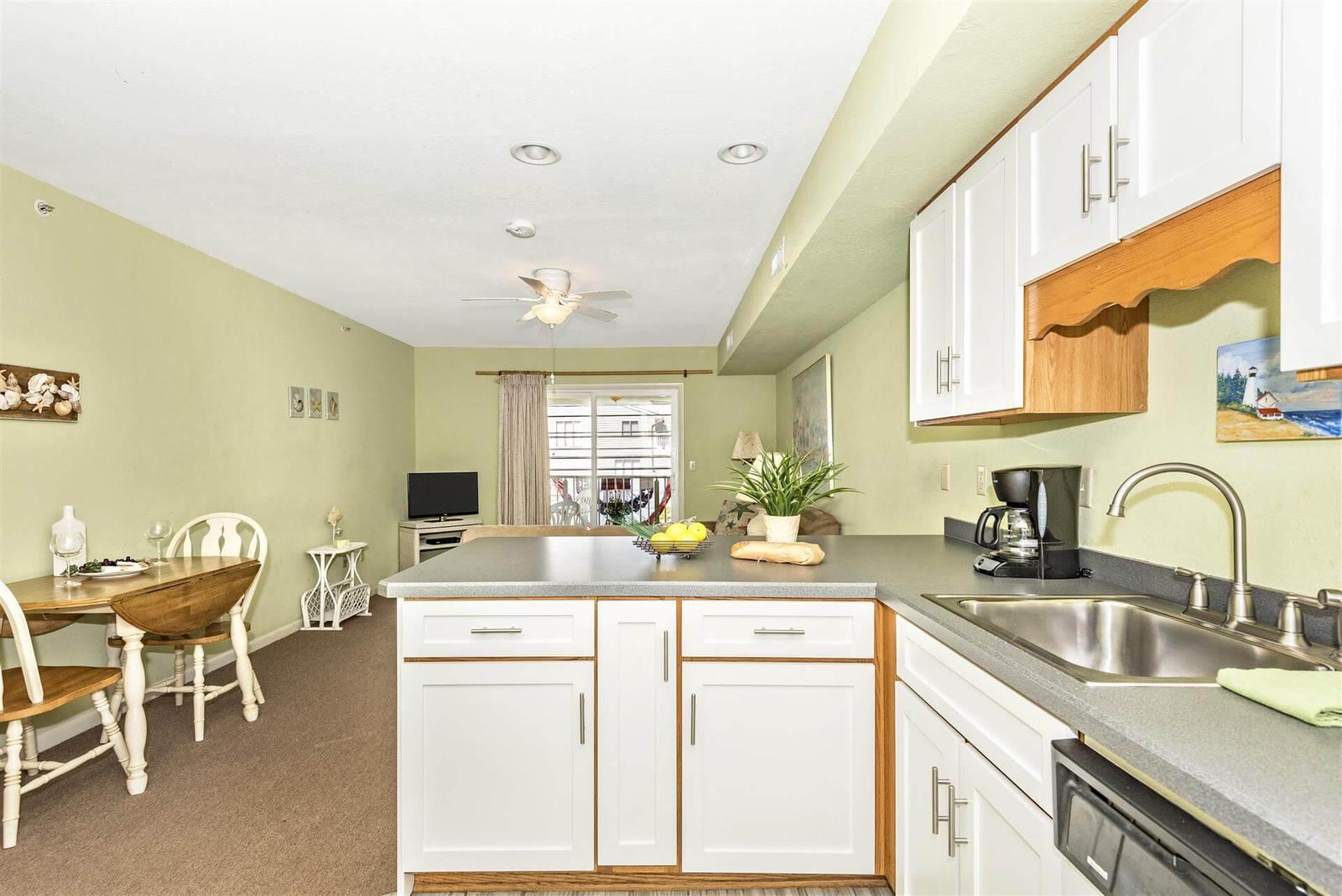 View from kitchen towards living room