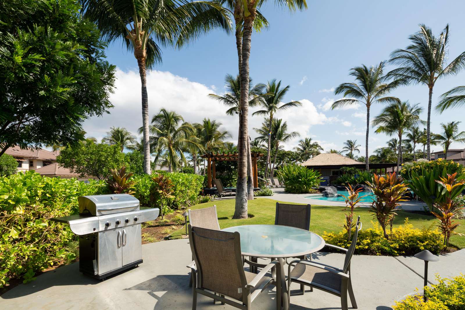 Grilling area near the pool