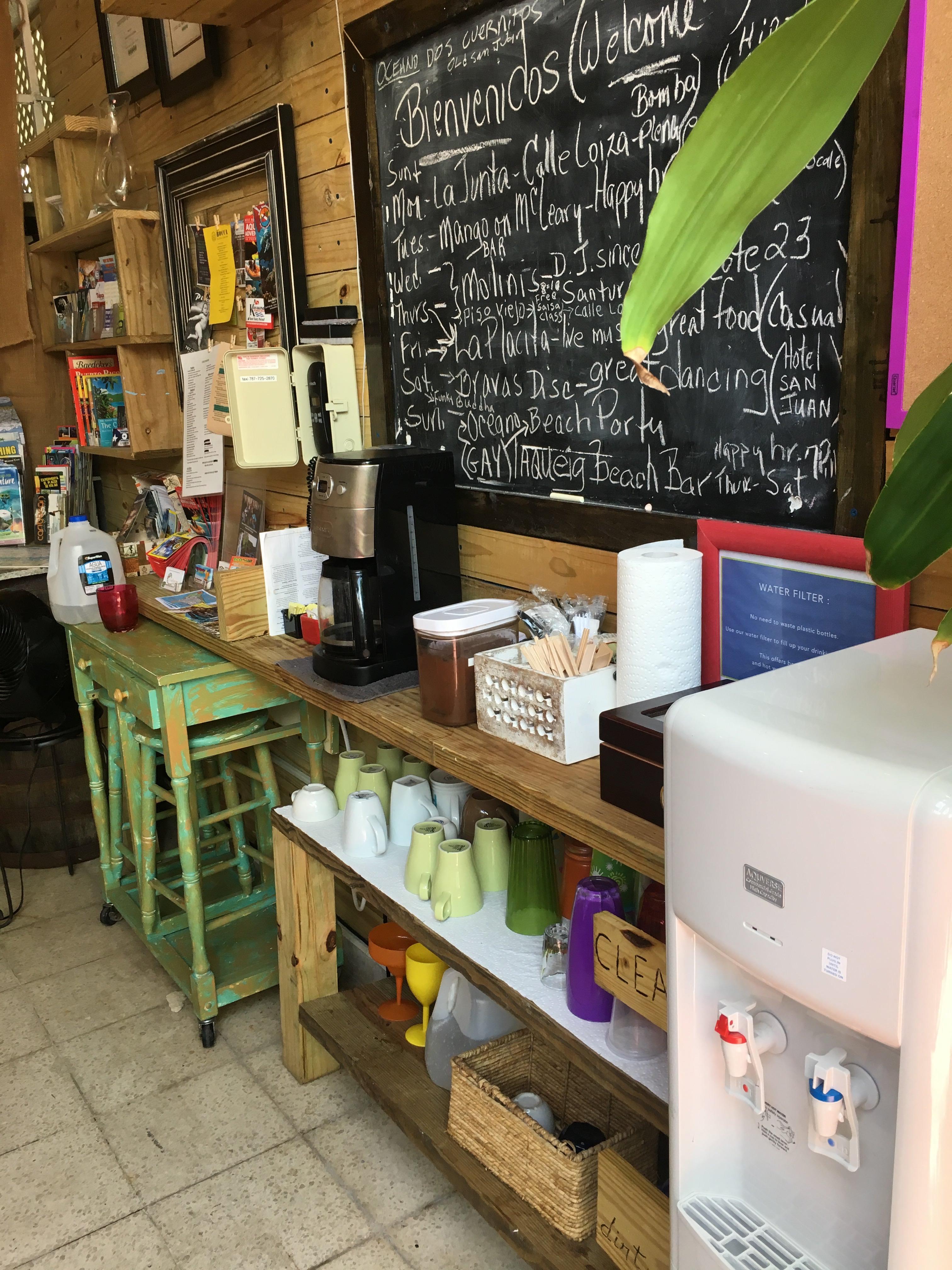 Filtered water and daily coffee