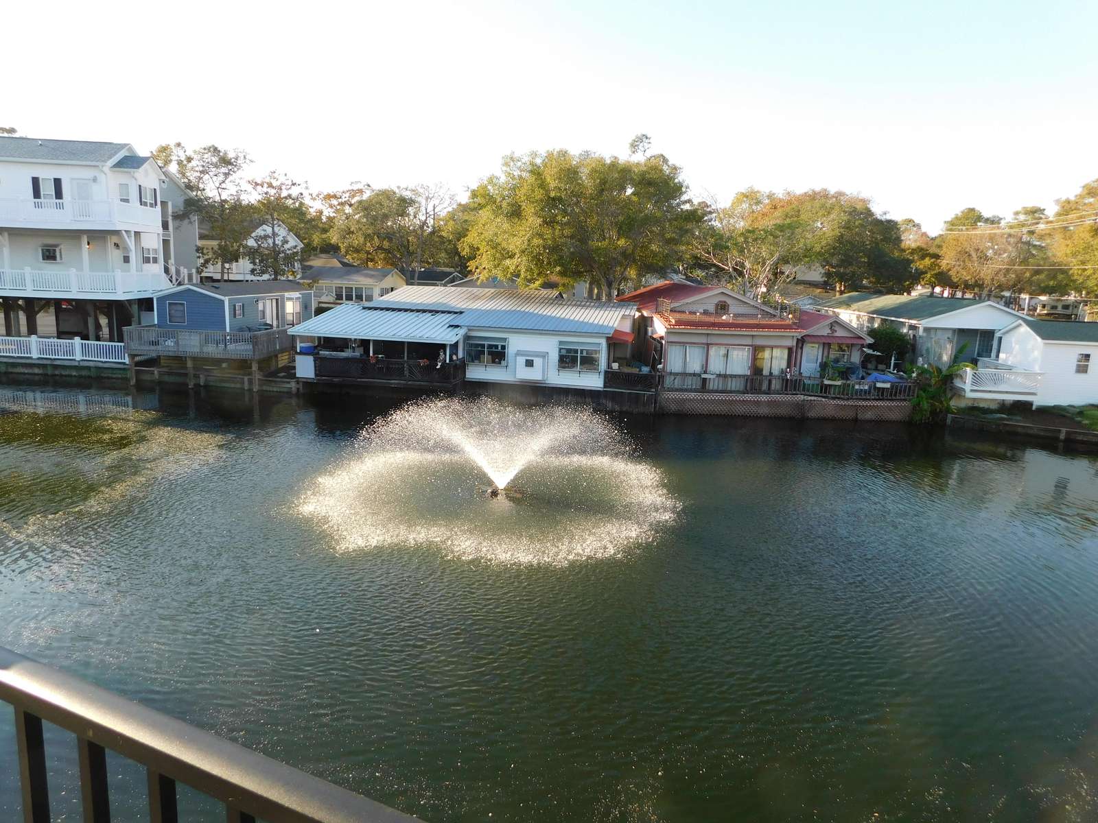 Fountain view from back deck
