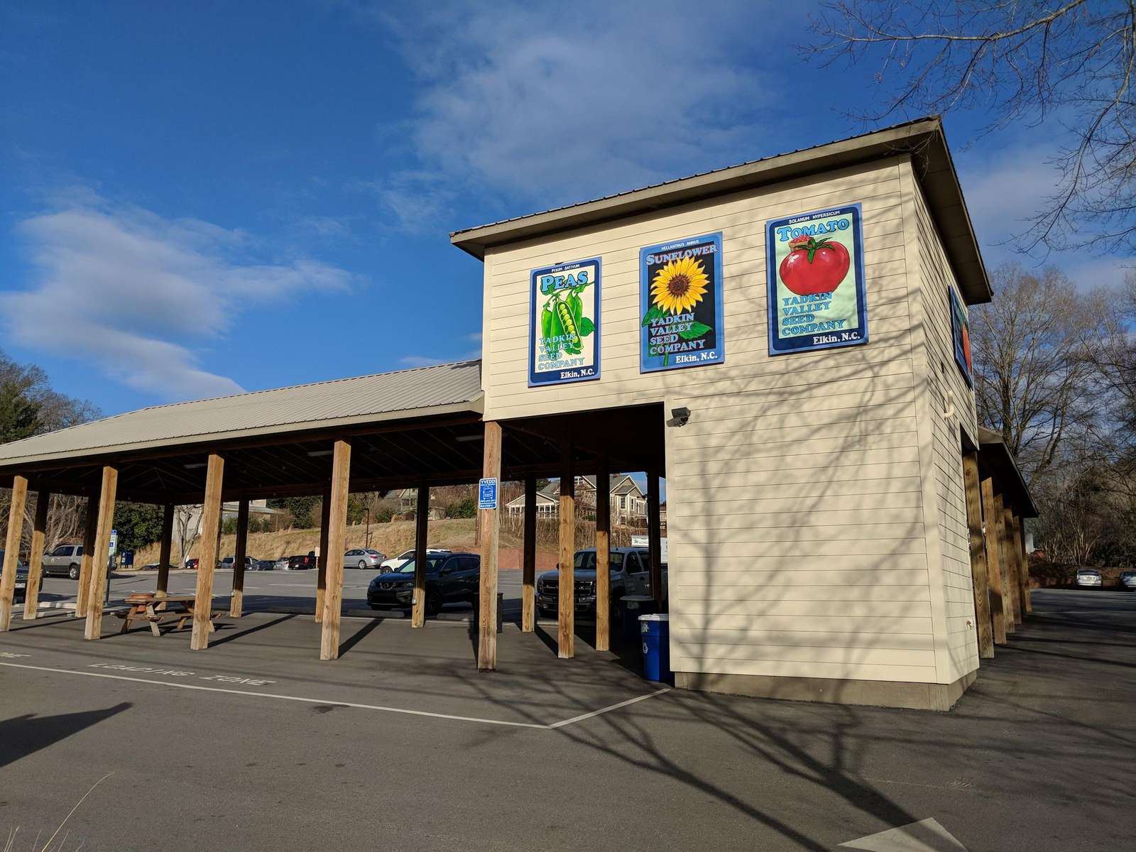 Elkin Farmers Market is across the street. Open Saturday mornings from April to October.