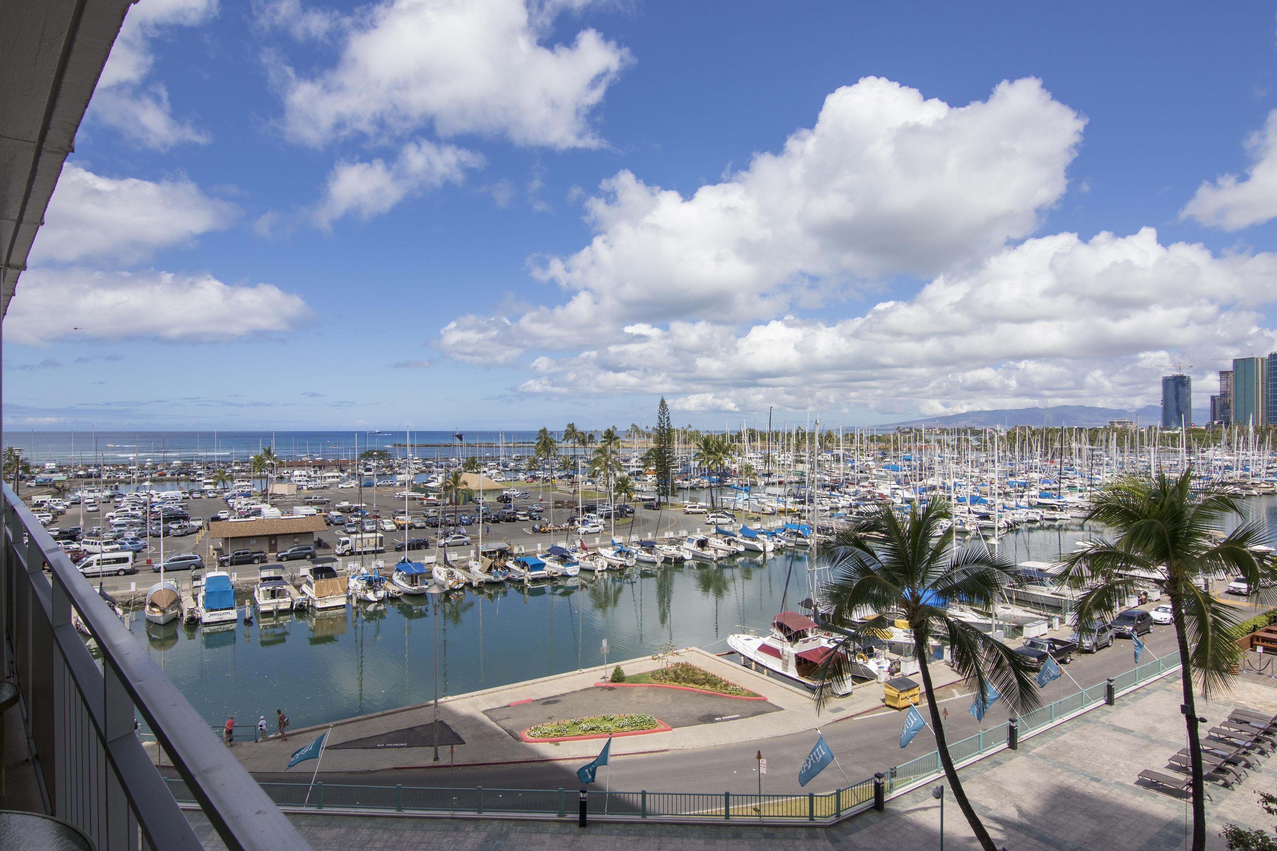 yacht harbor view from lanai