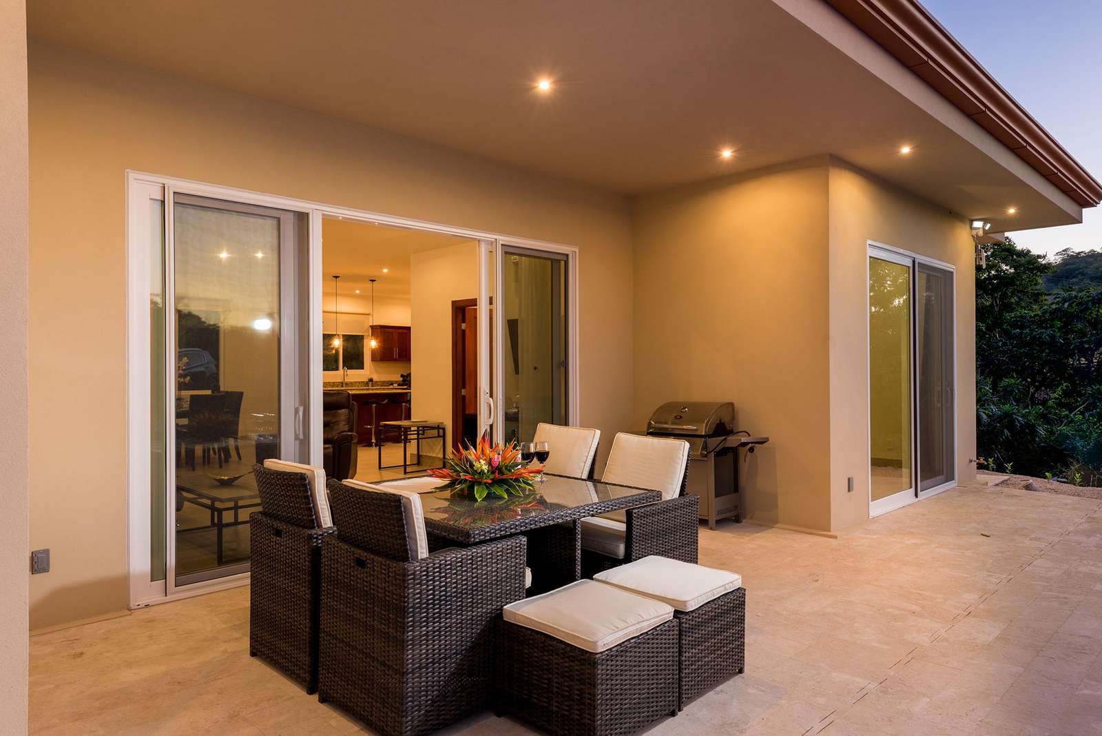 Spacious outdoor dining area
