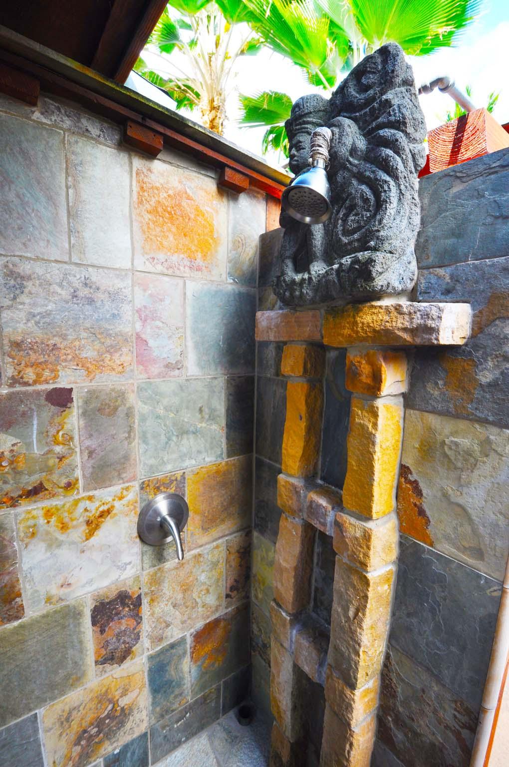 Out door shower at Tiki Moon Villas