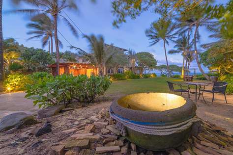 One of the main garden areas next to our beach