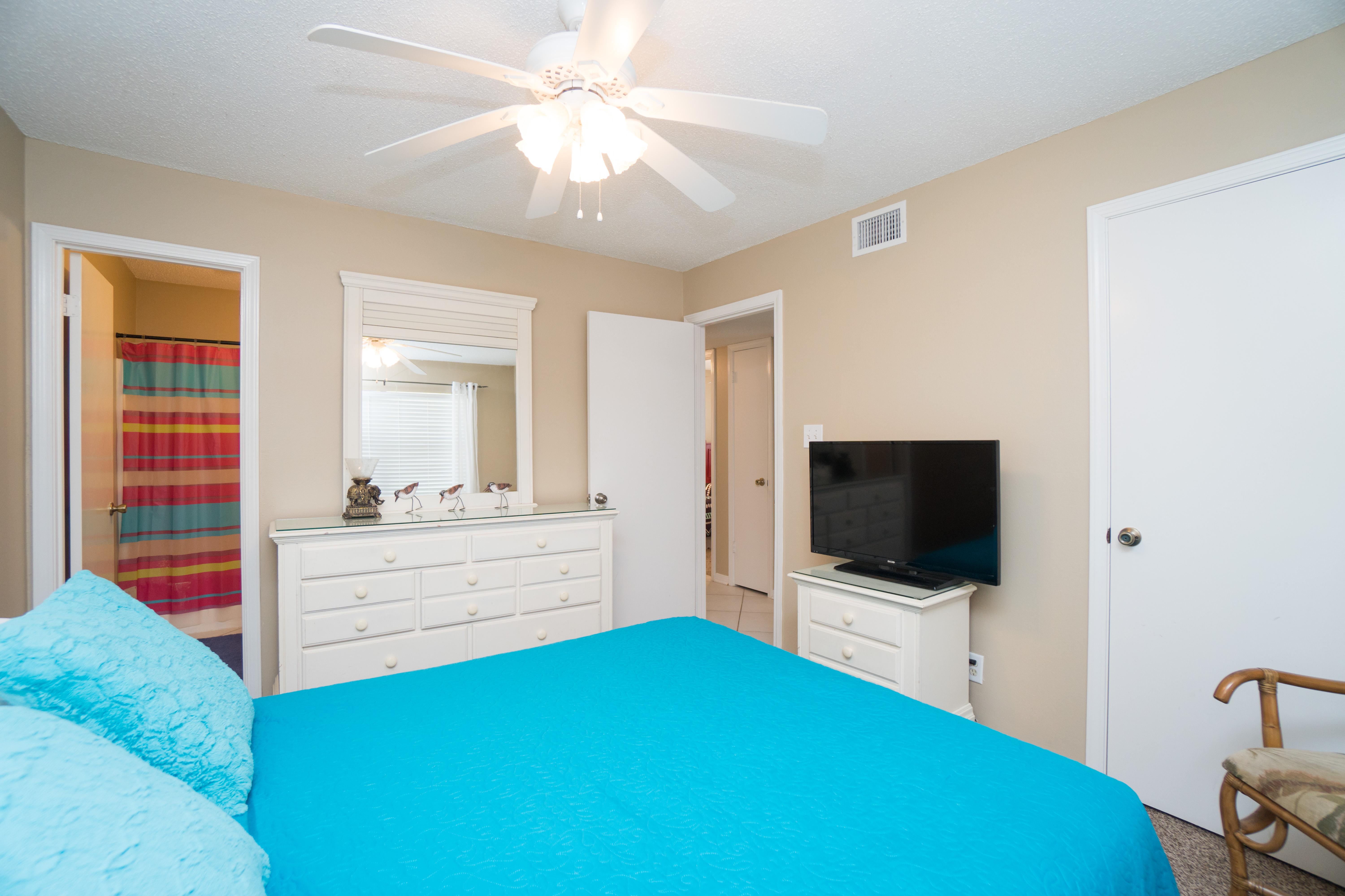 Spacious master bedroom with bathroom