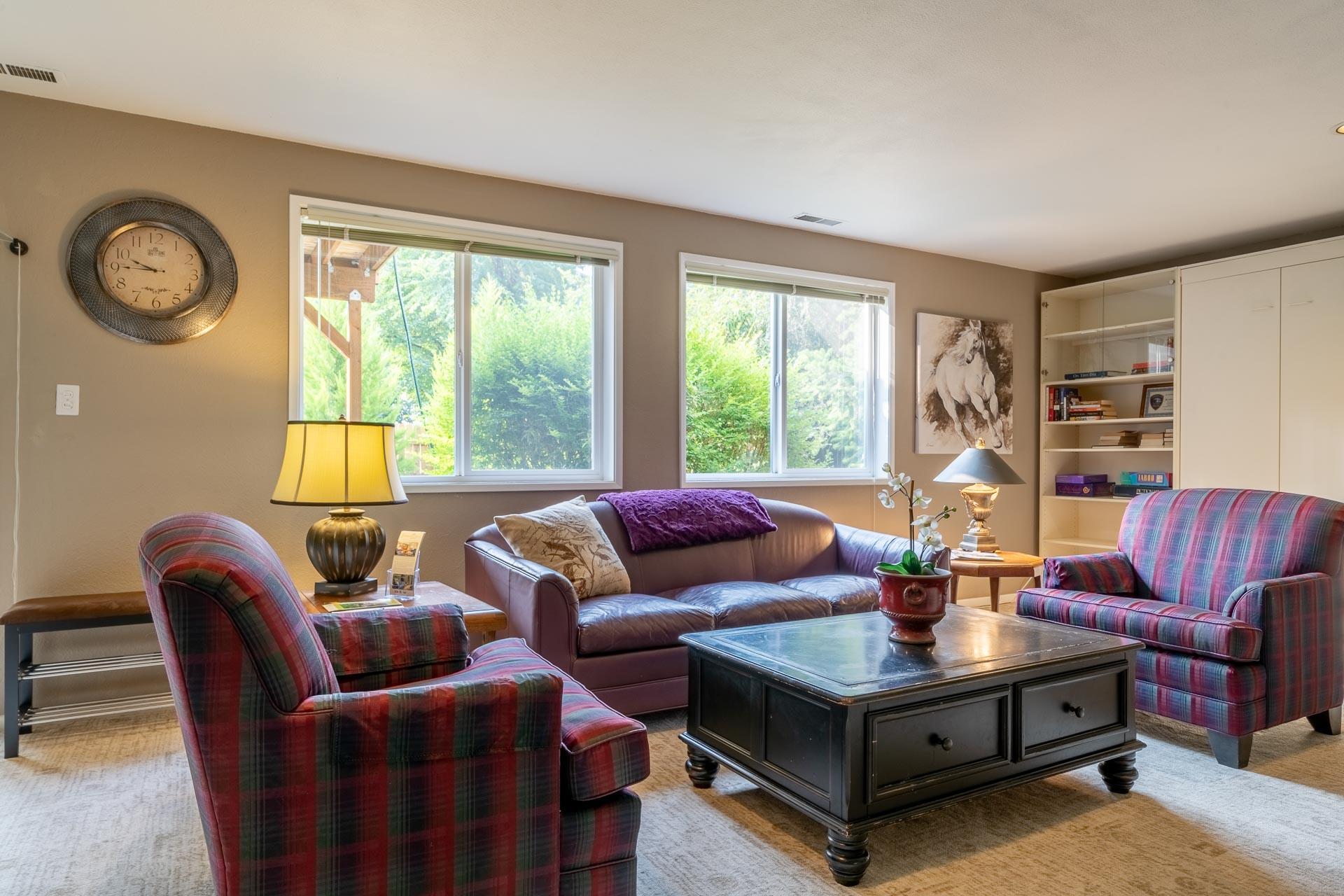 Living room looking onto back yard