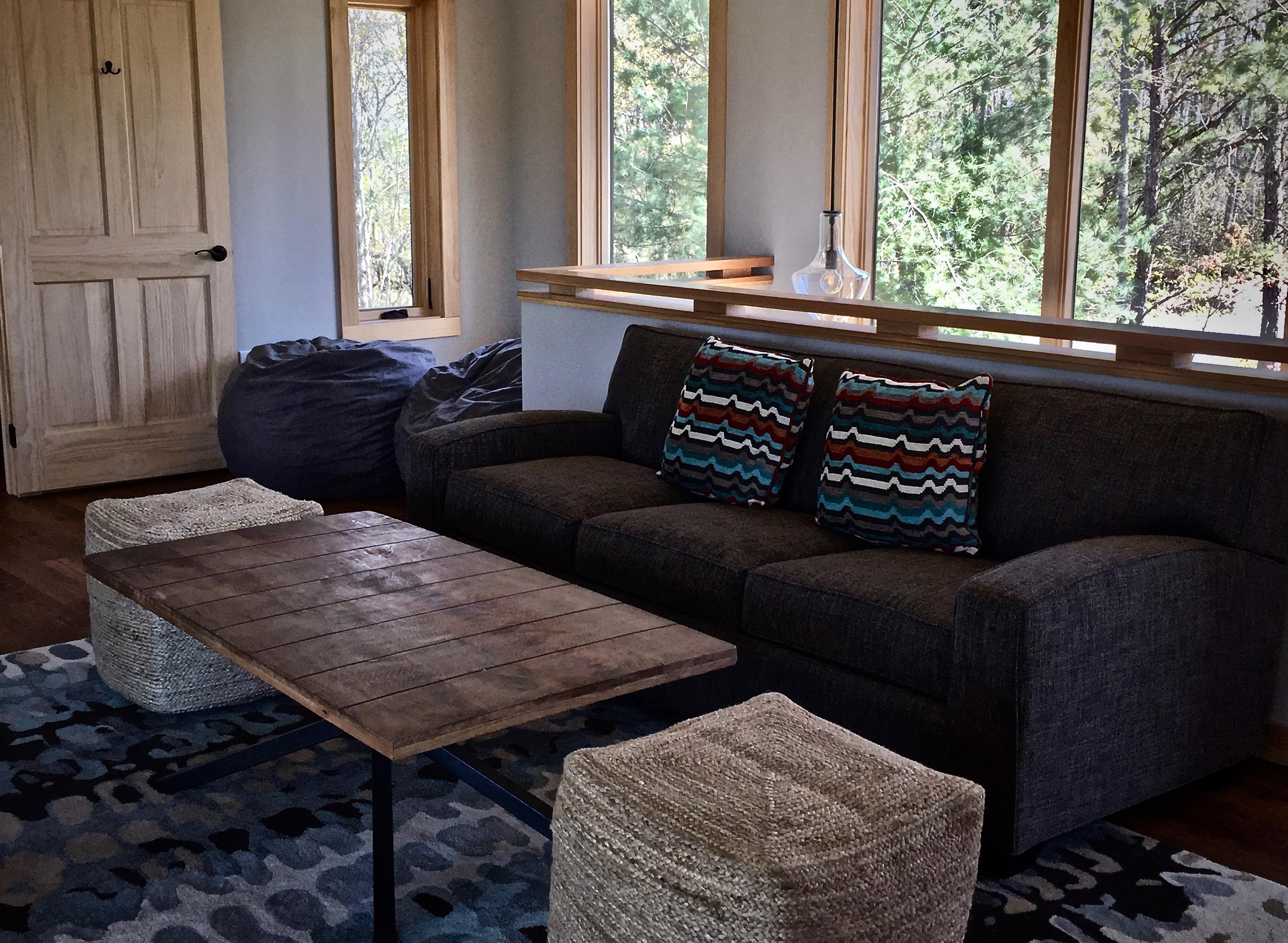 Sofa in the Loft converts to a Queen Bed, and Linens are provided