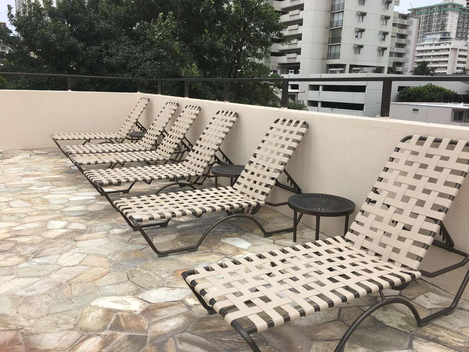 Ample sun loungers around the pool.